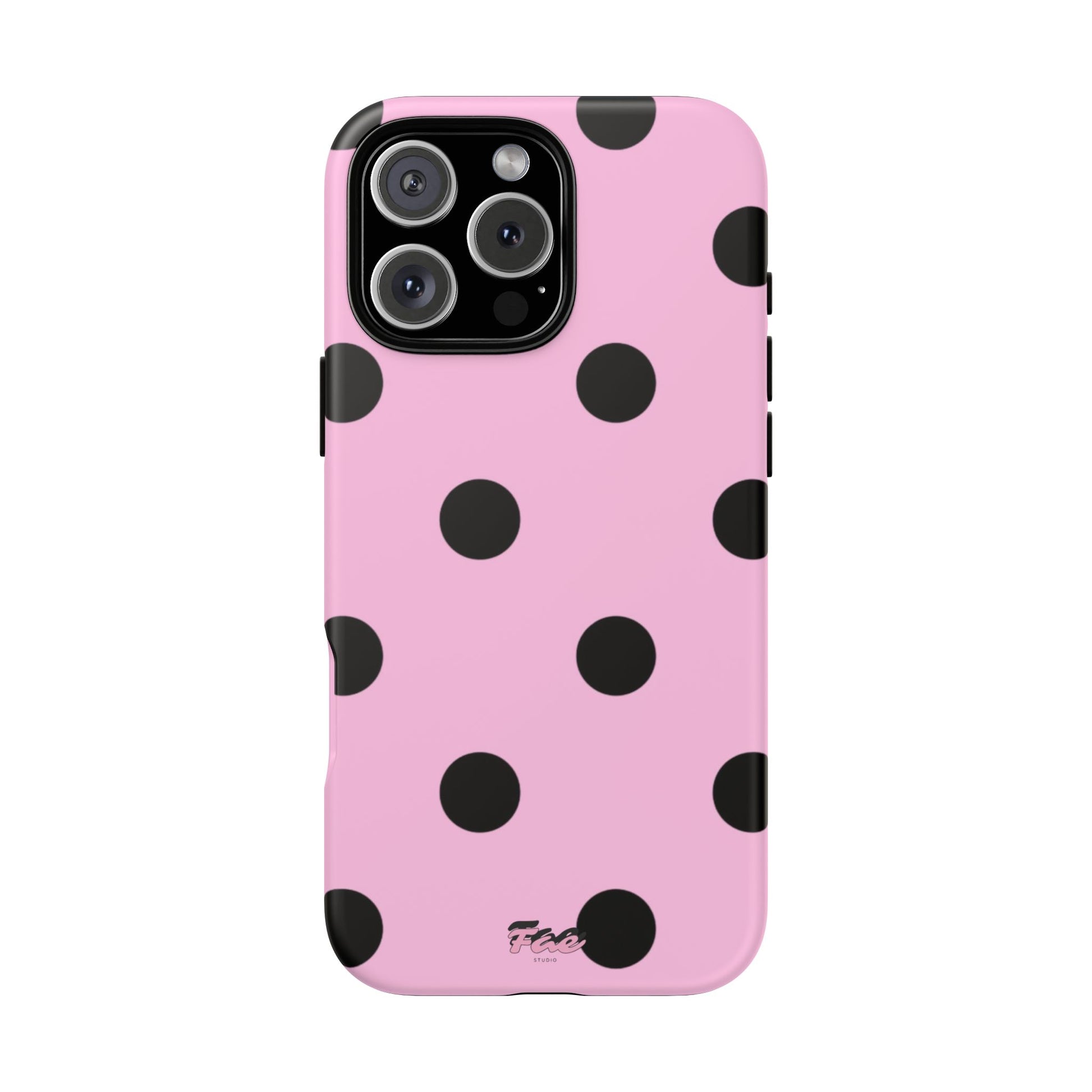 dark pink polka dot case