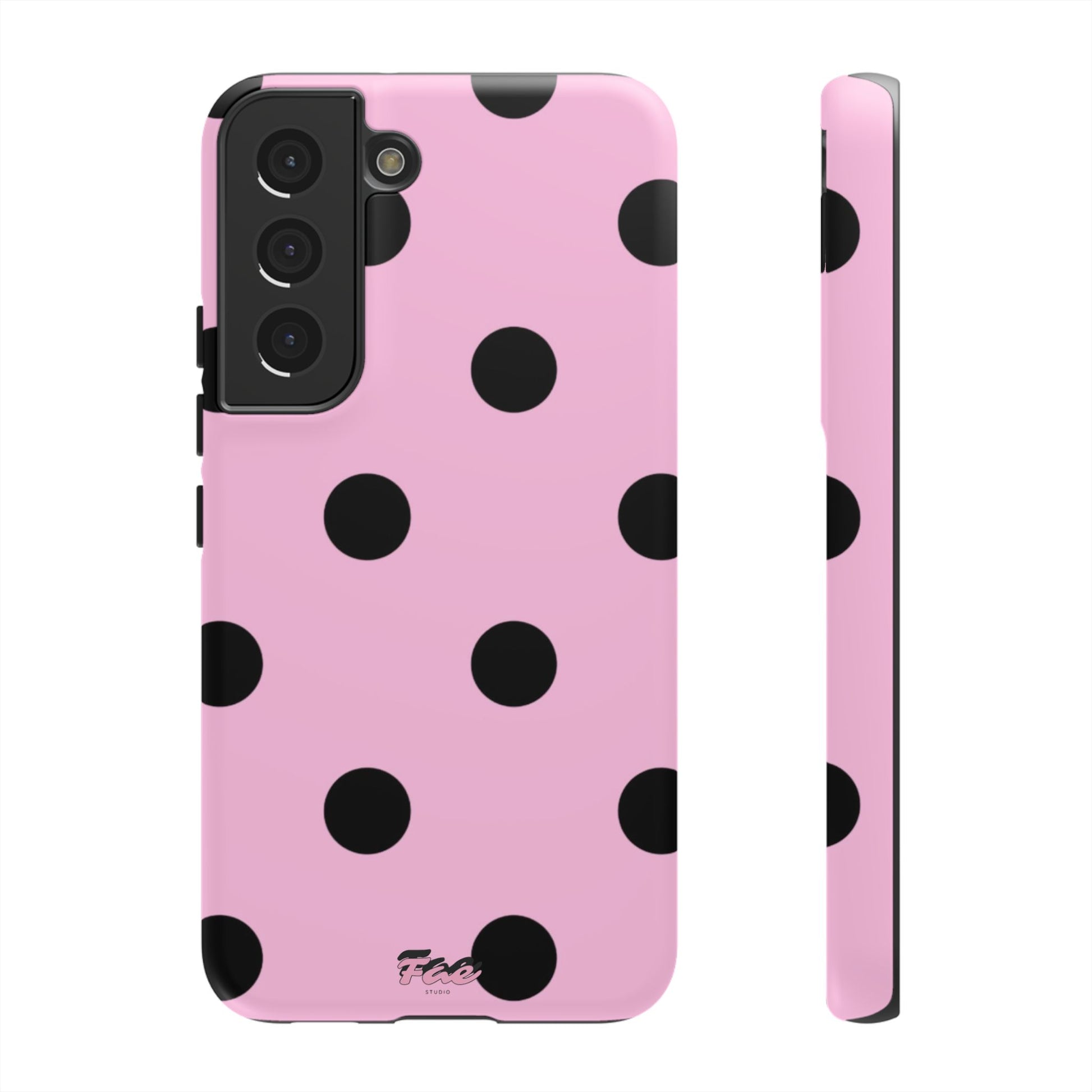 dark pink polka dot case
