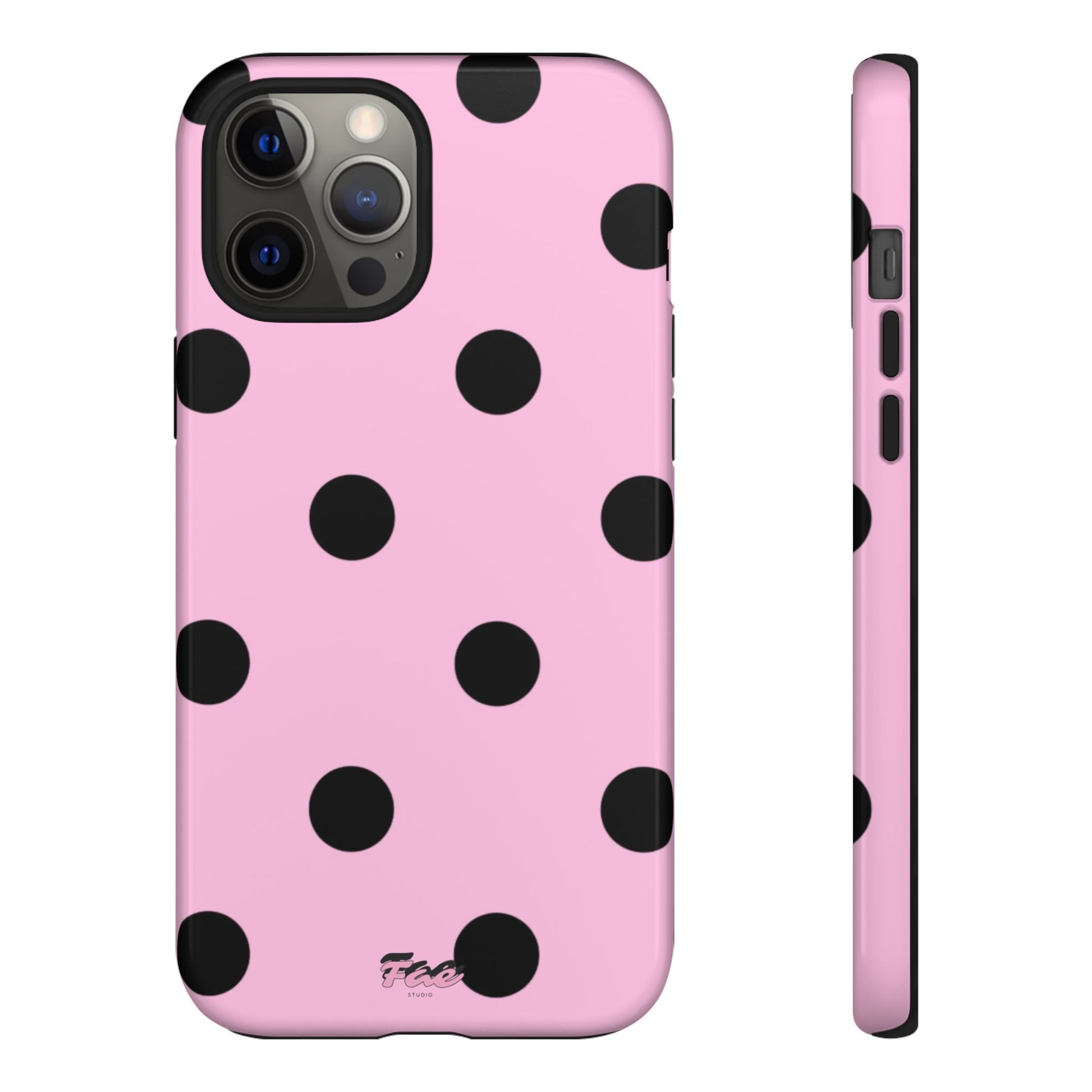 dark pink polka dot case