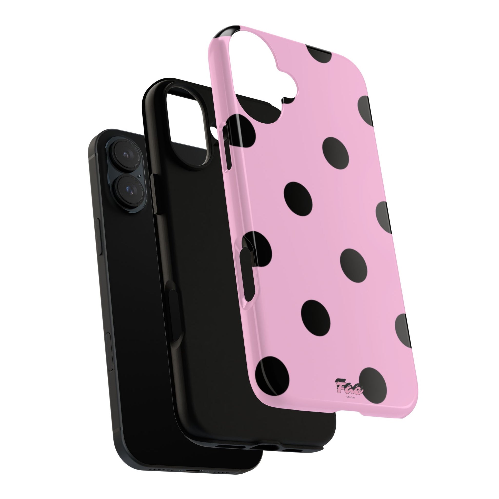 dark pink polka dot case