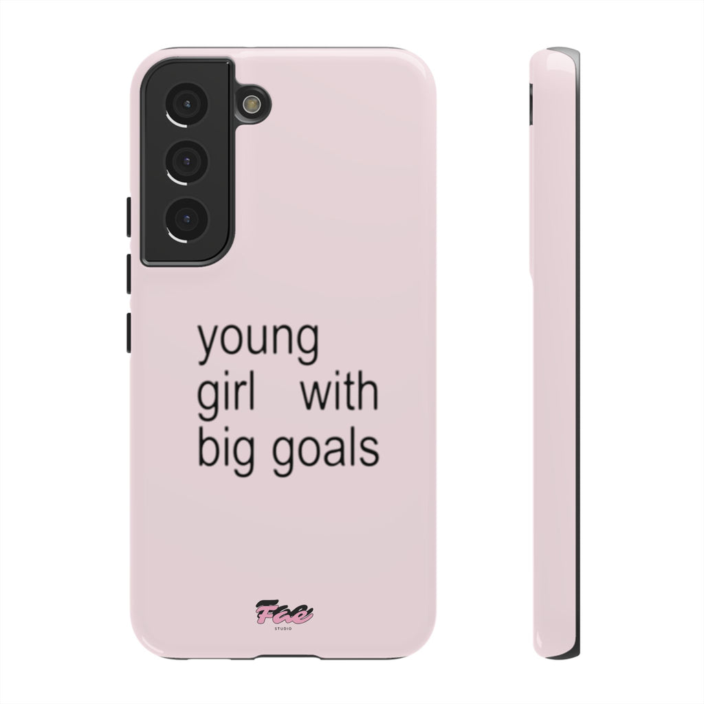 Young girl with big goals case