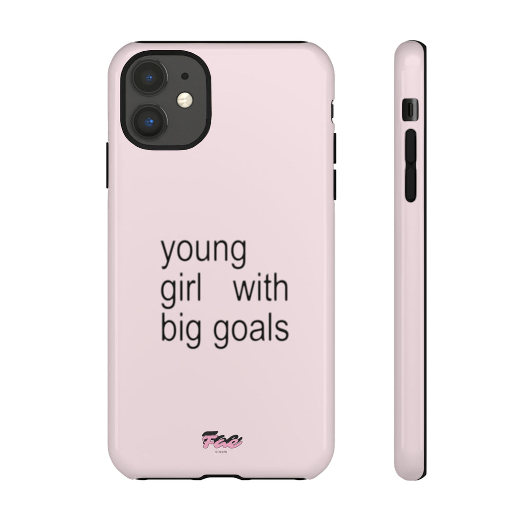 Young girl with big goals case