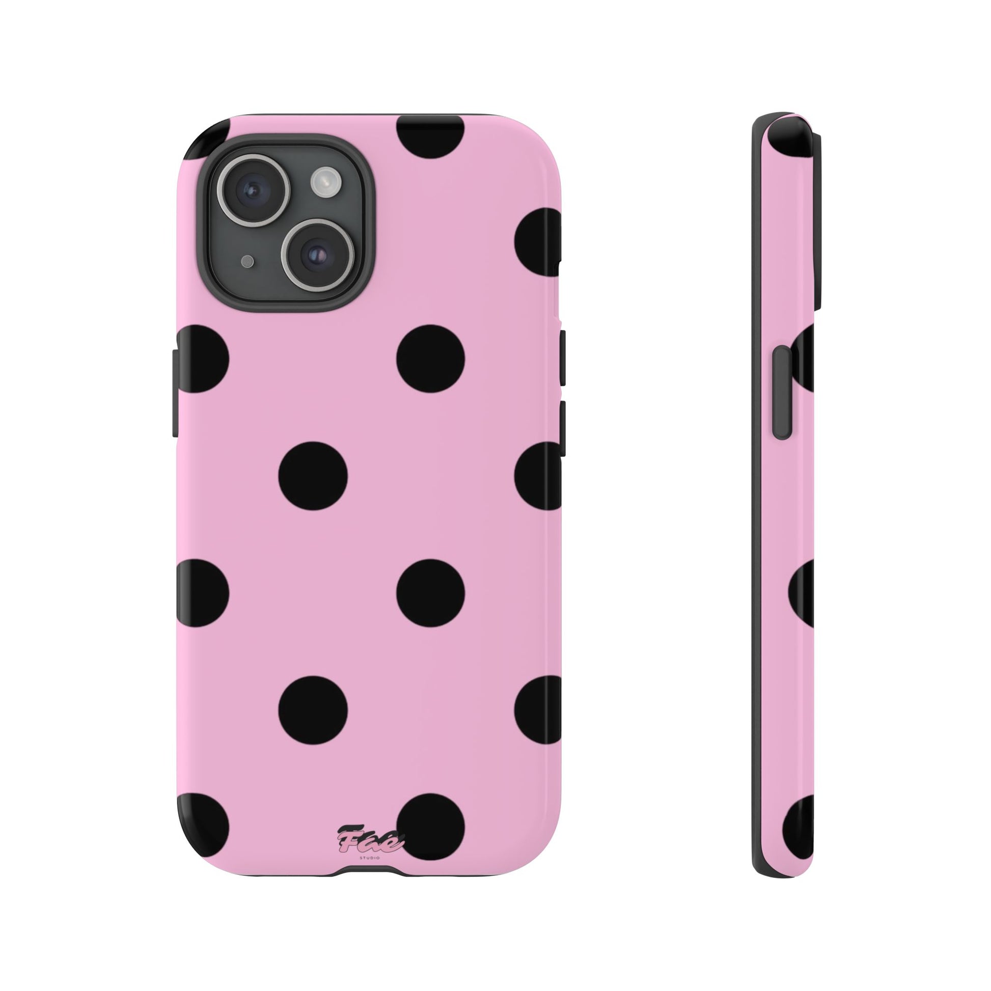 dark pink polka dot case