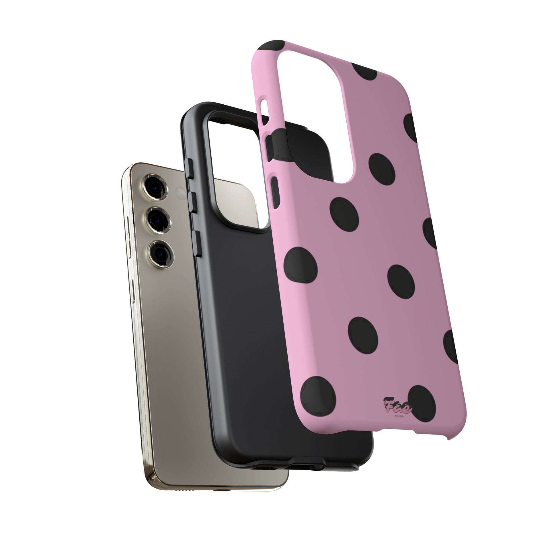 dark pink polka dot case