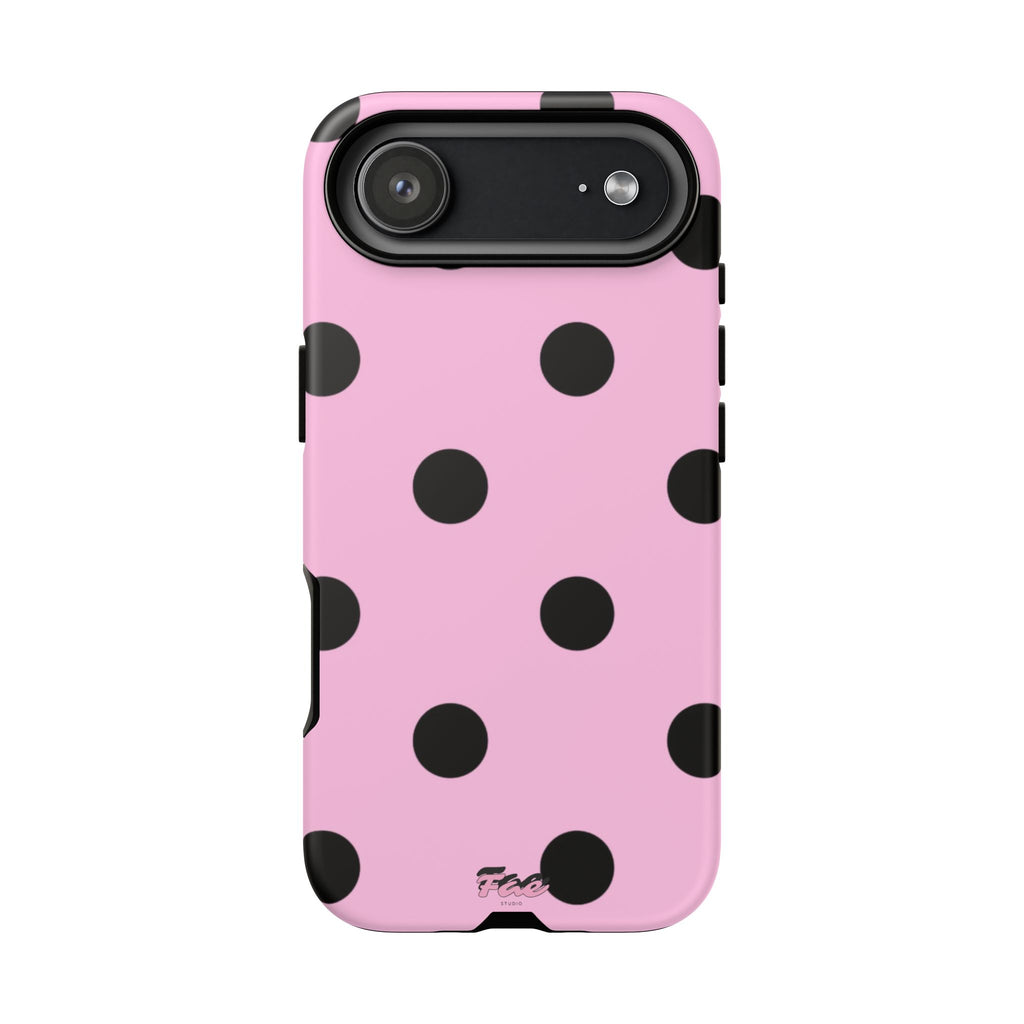dark pink polka dot case