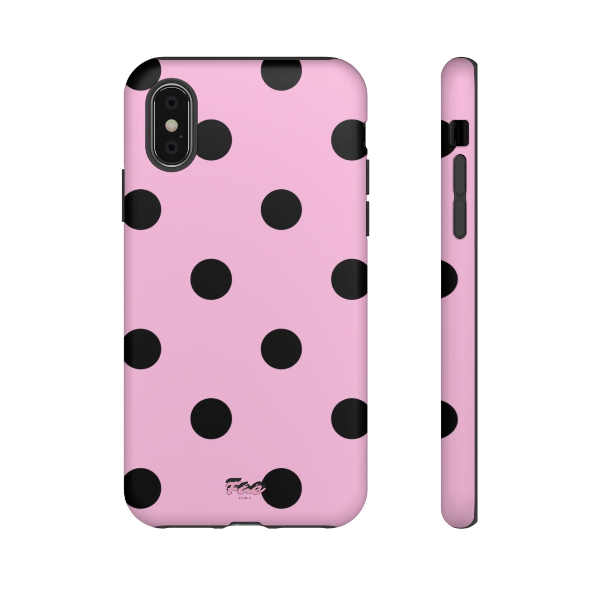 dark pink polka dot case