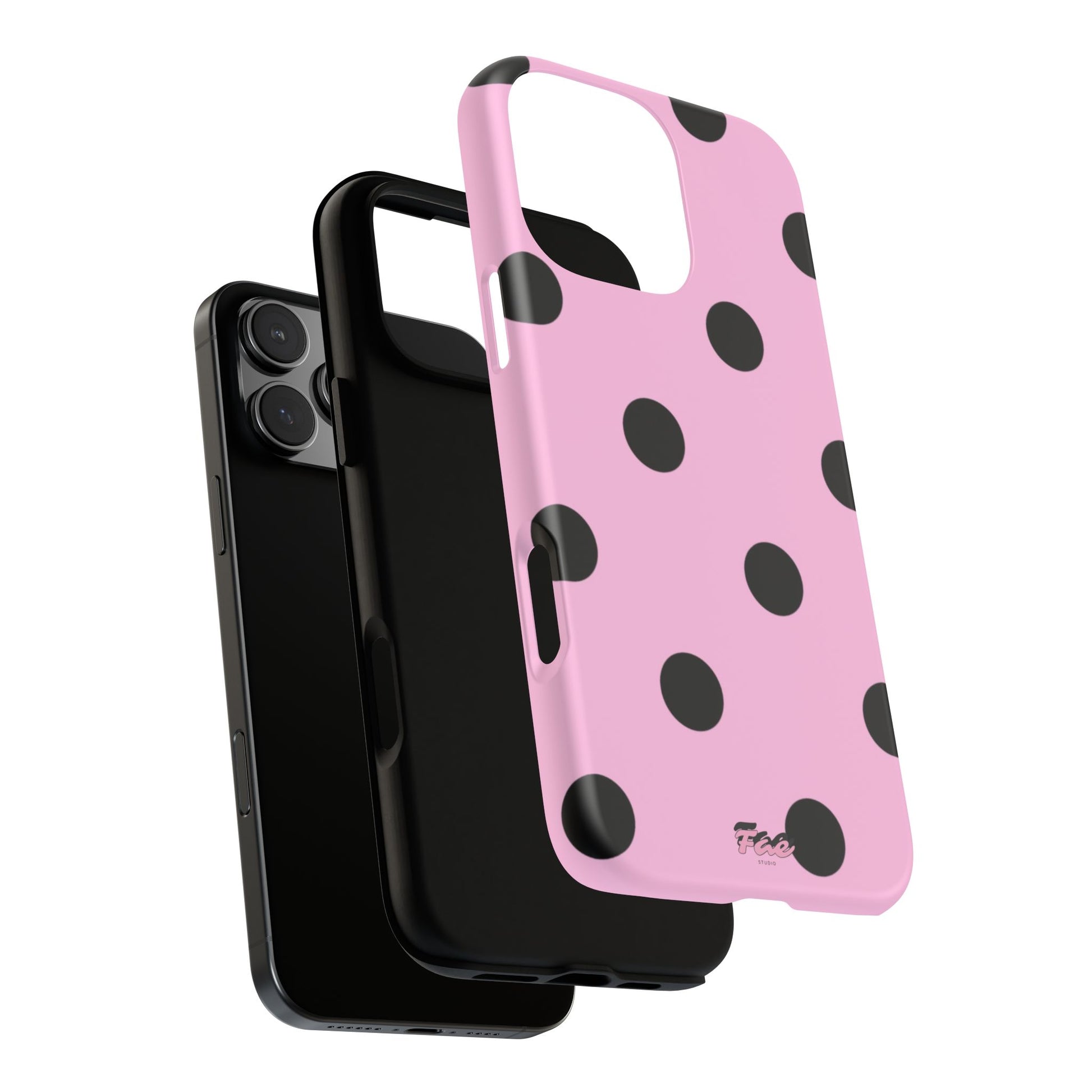 dark pink polka dot case