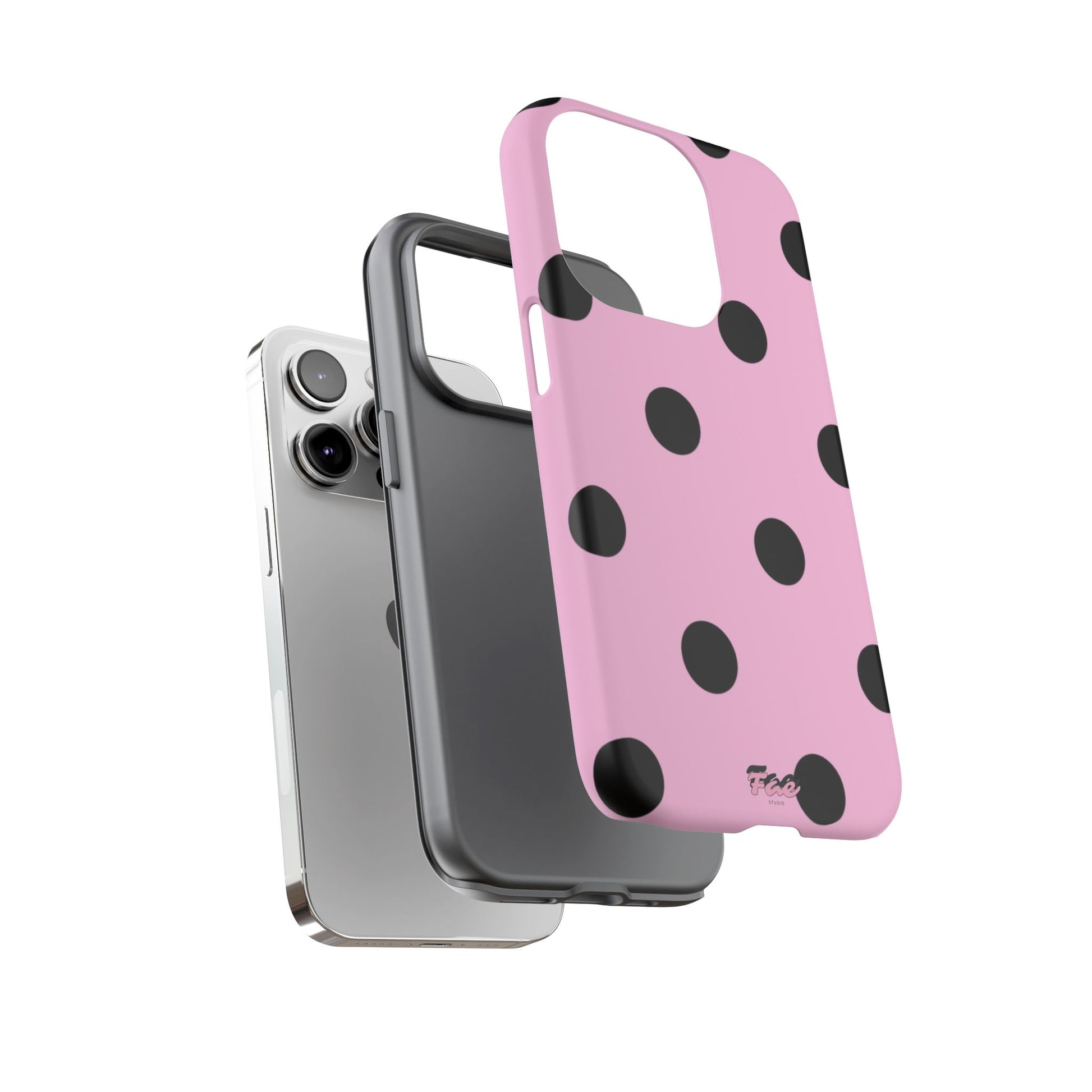 dark pink polka dot case