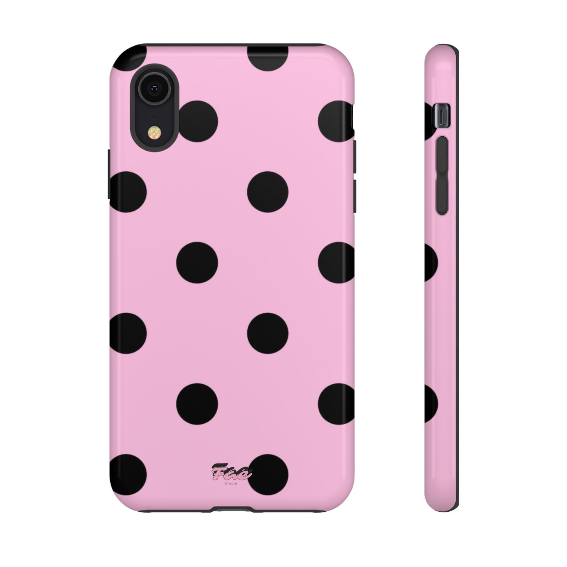 dark pink polka dot case