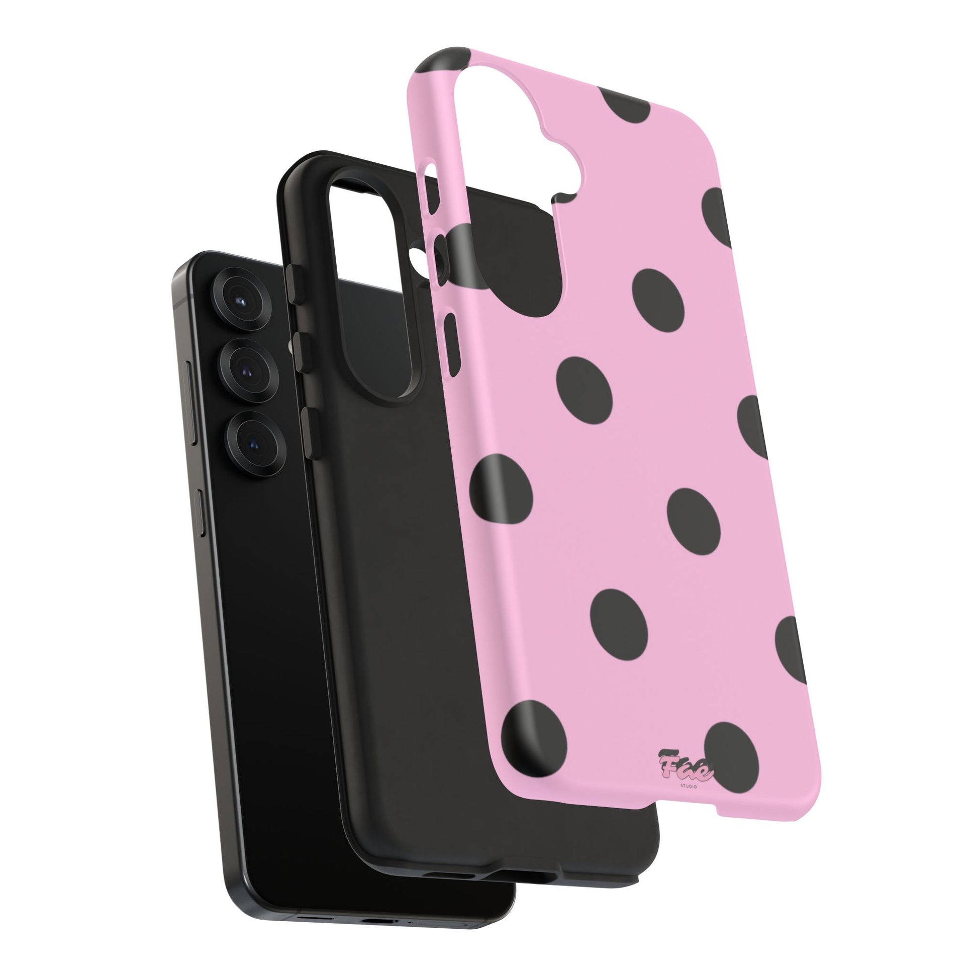 dark pink polka dot case