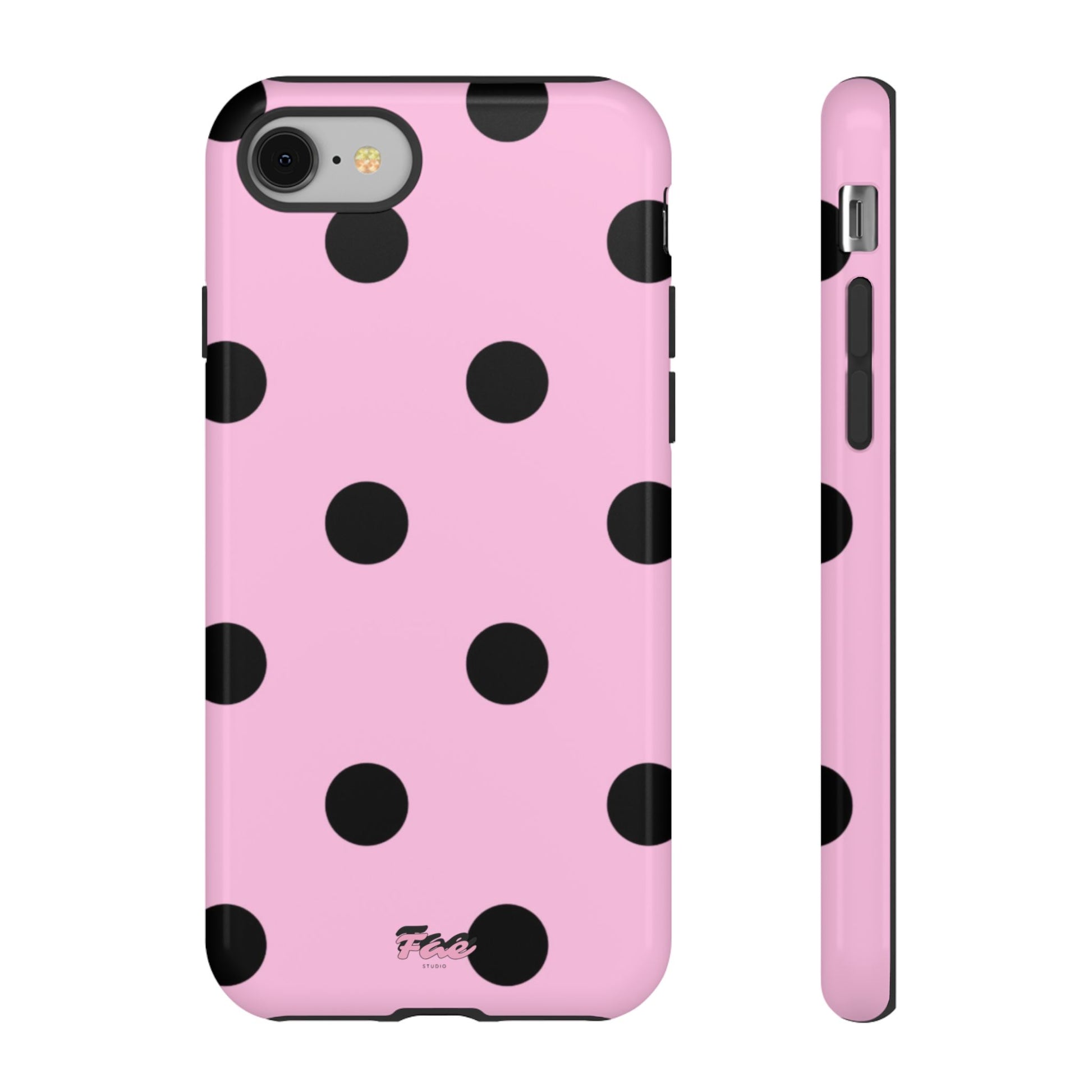 dark pink polka dot case