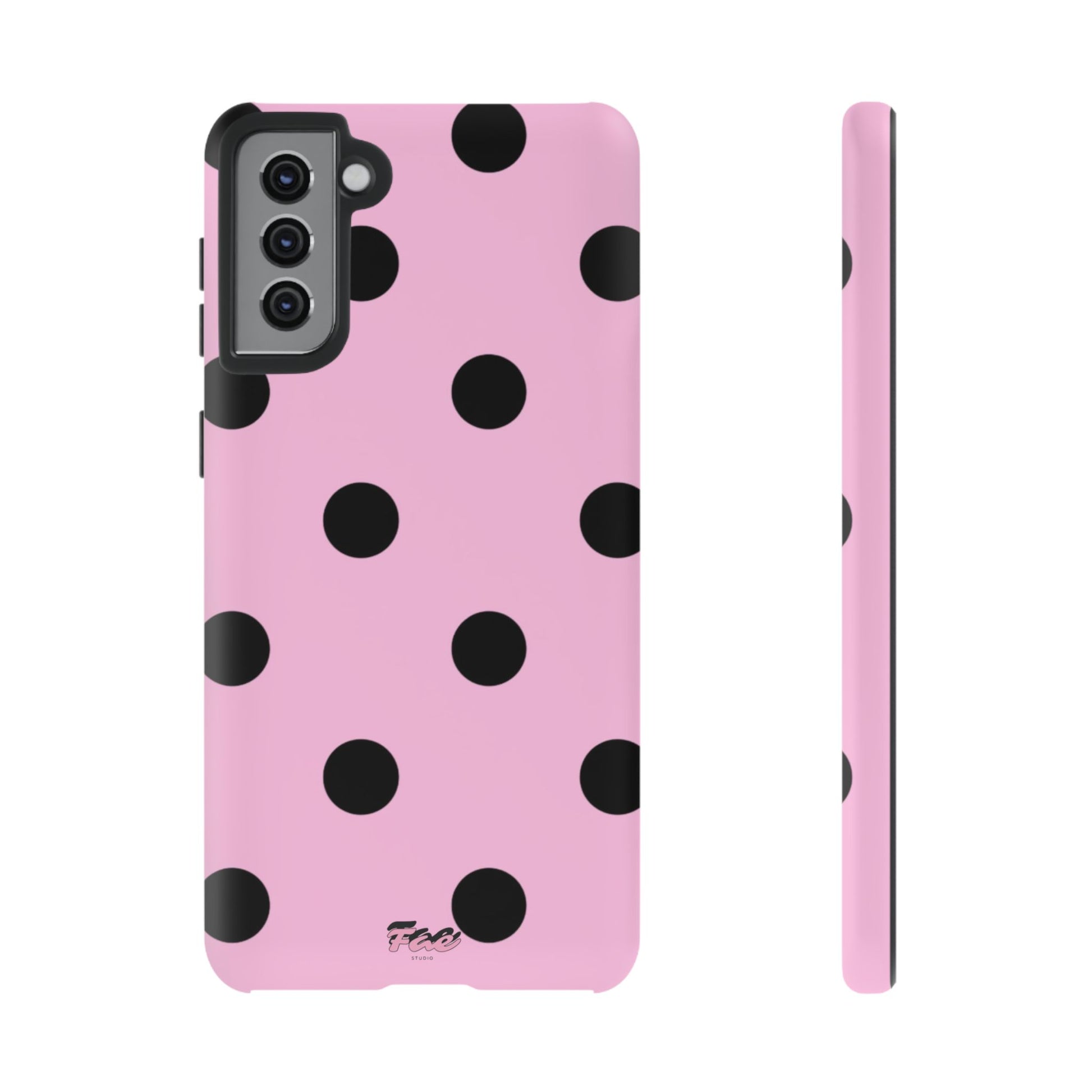 dark pink polka dot case
