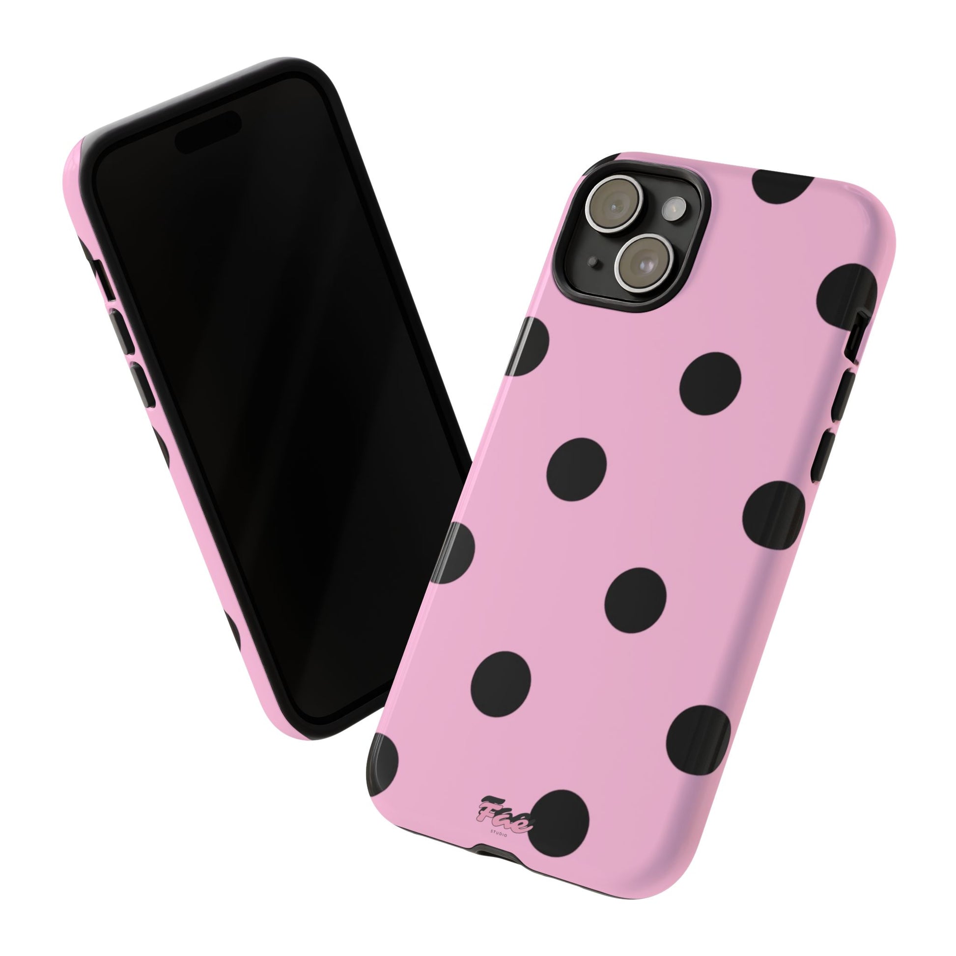 dark pink polka dot case