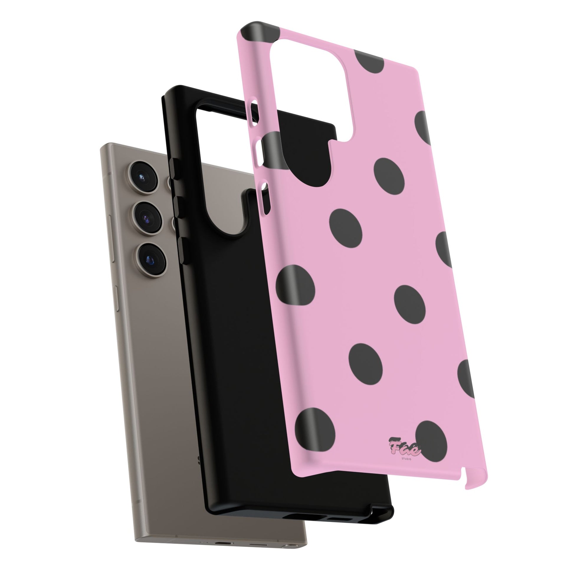 dark pink polka dot case
