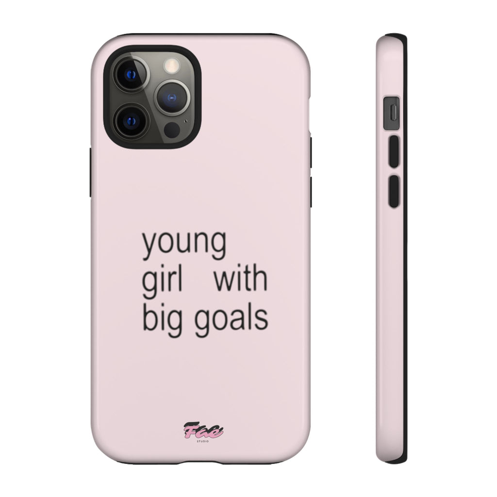 Young girl with big goals case