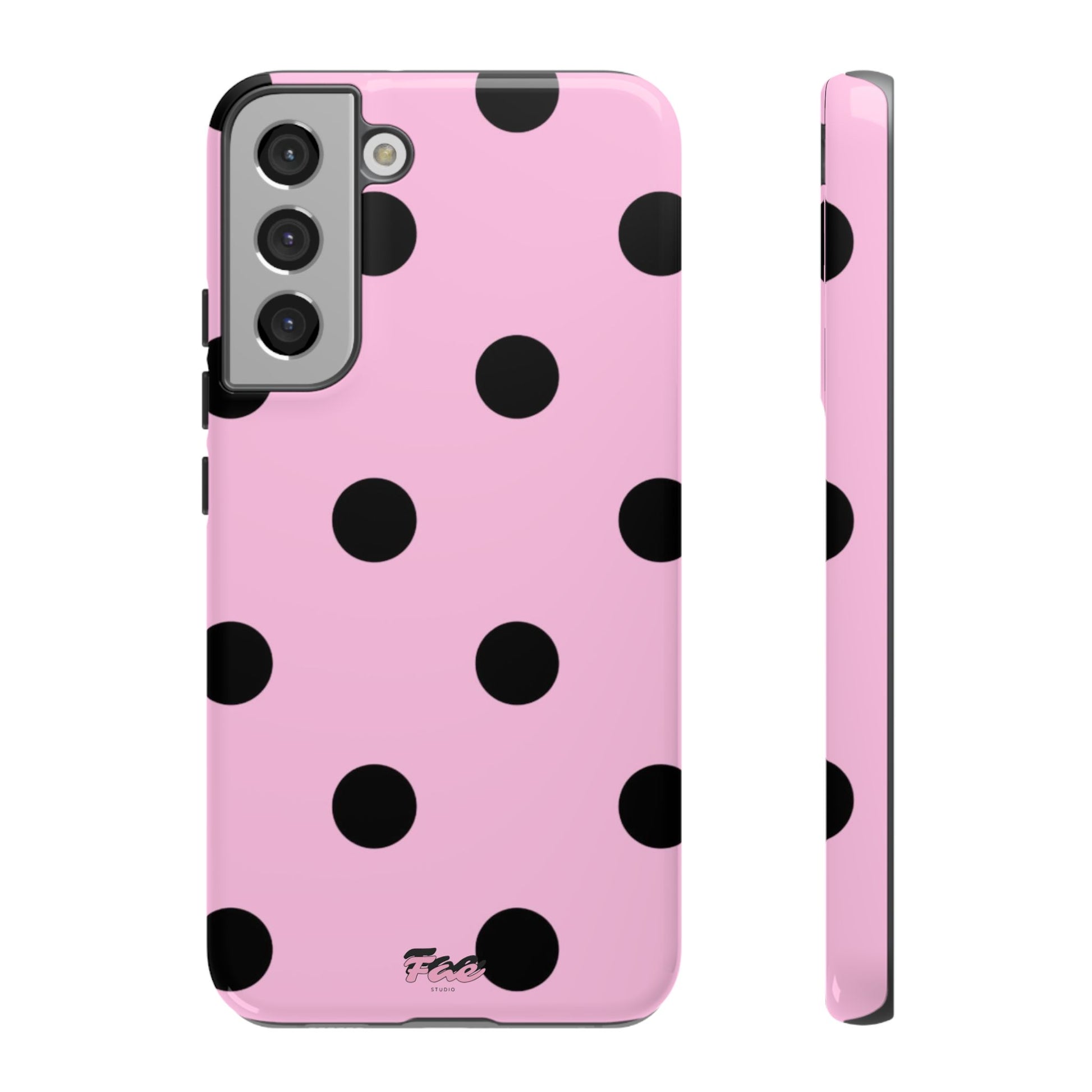 dark pink polka dot case