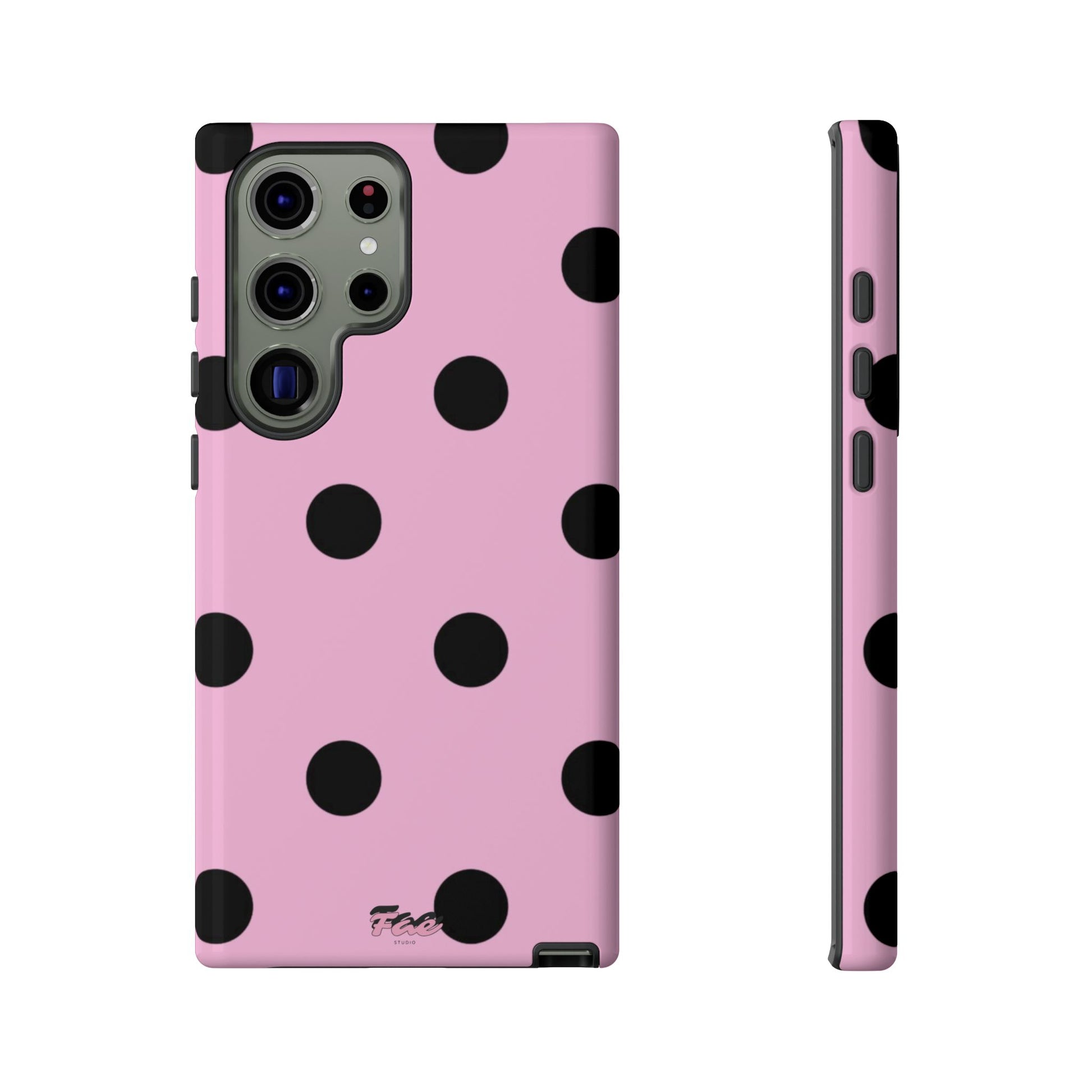 dark pink polka dot case
