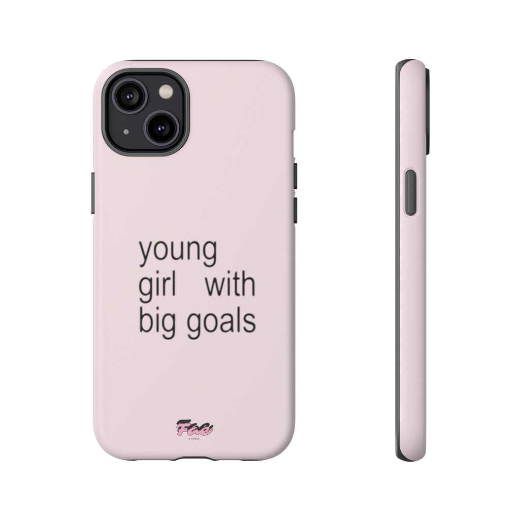 Young girl with big goals case