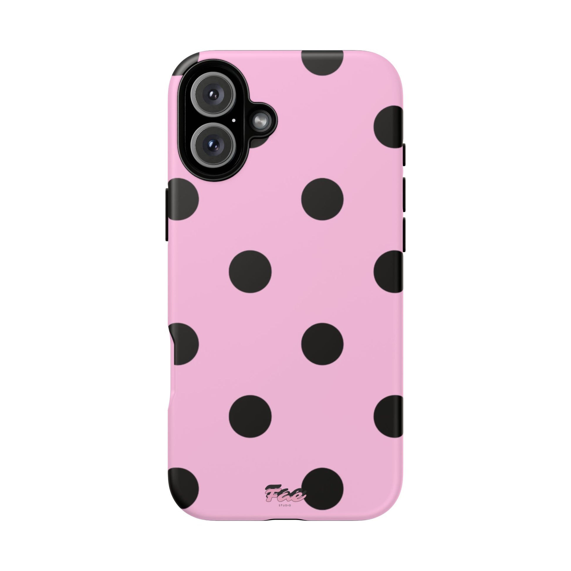 dark pink polka dot case
