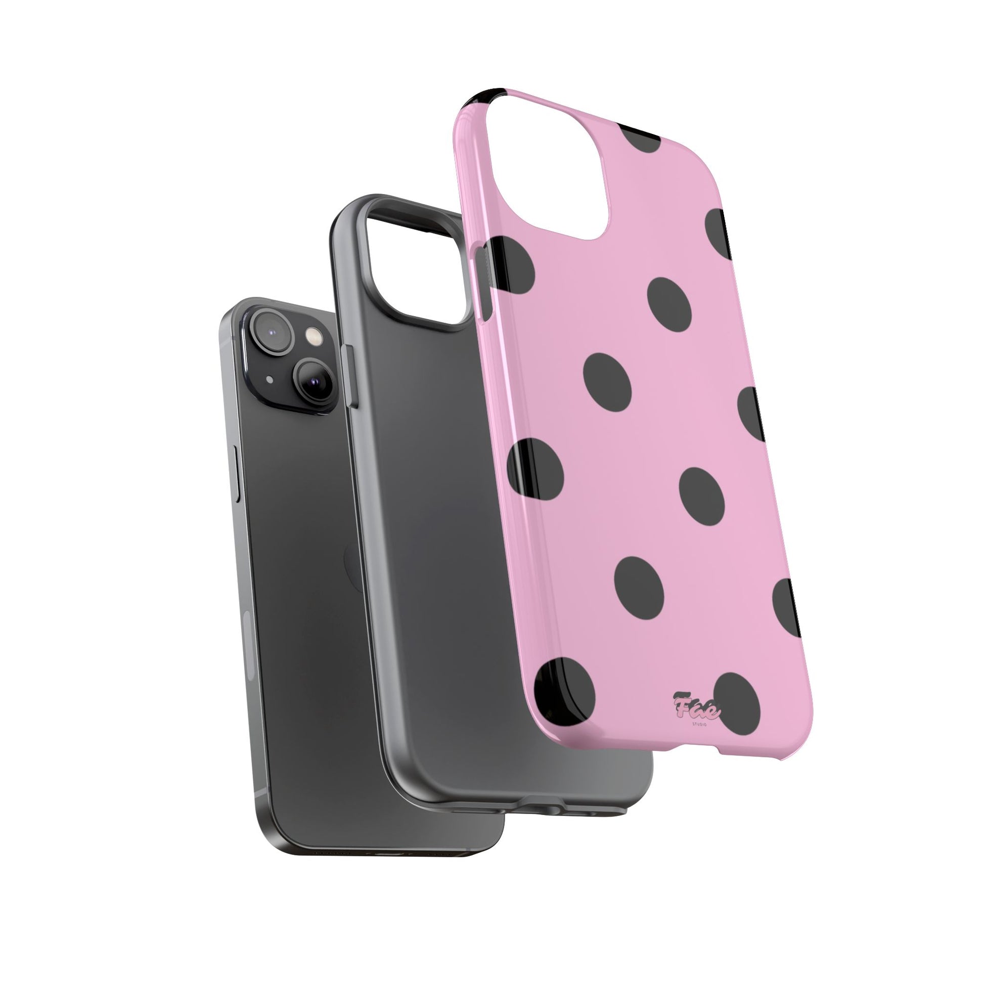 dark pink polka dot case