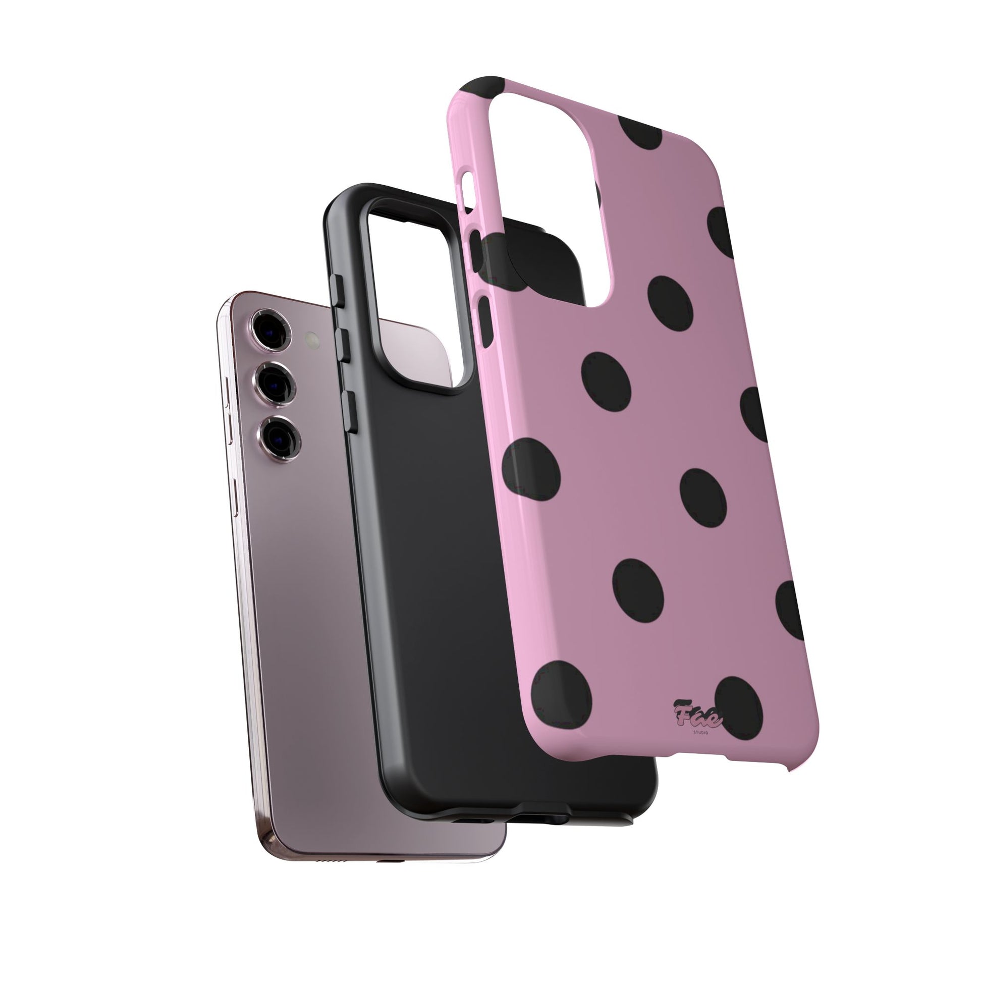 dark pink polka dot case