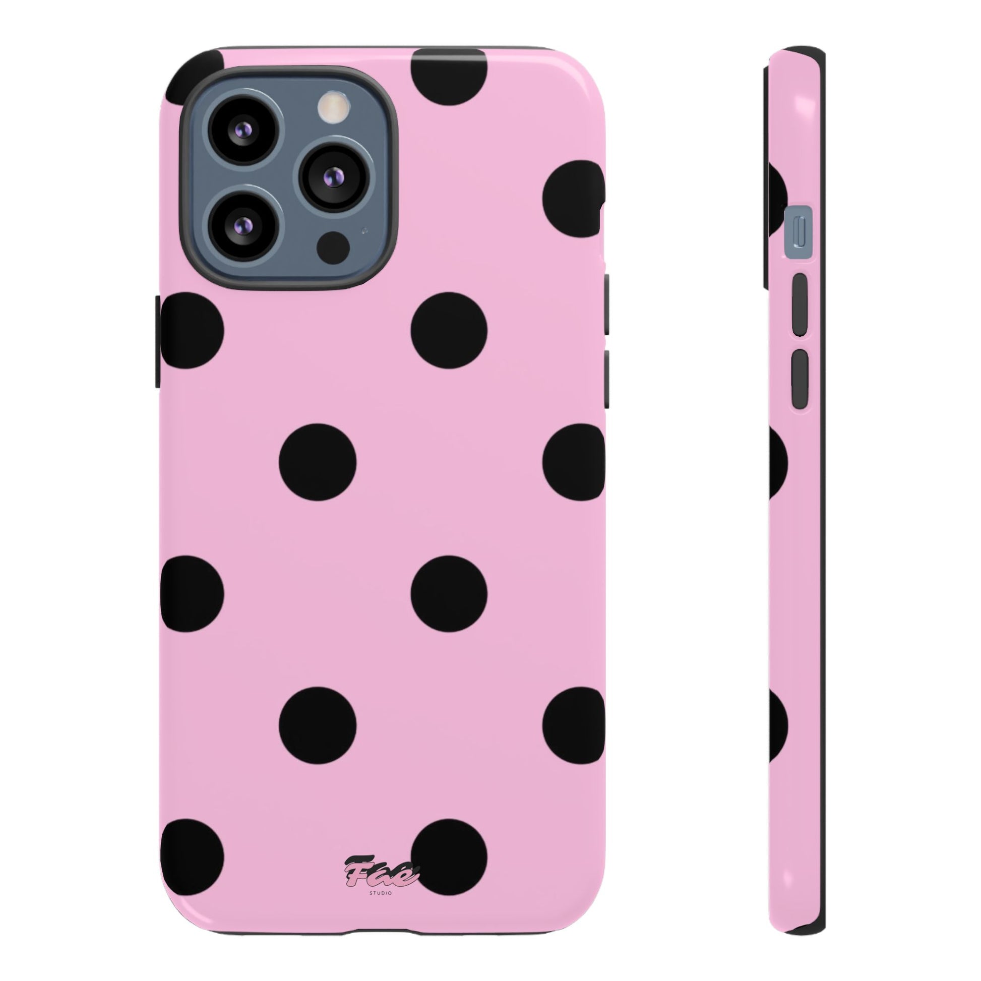 dark pink polka dot case