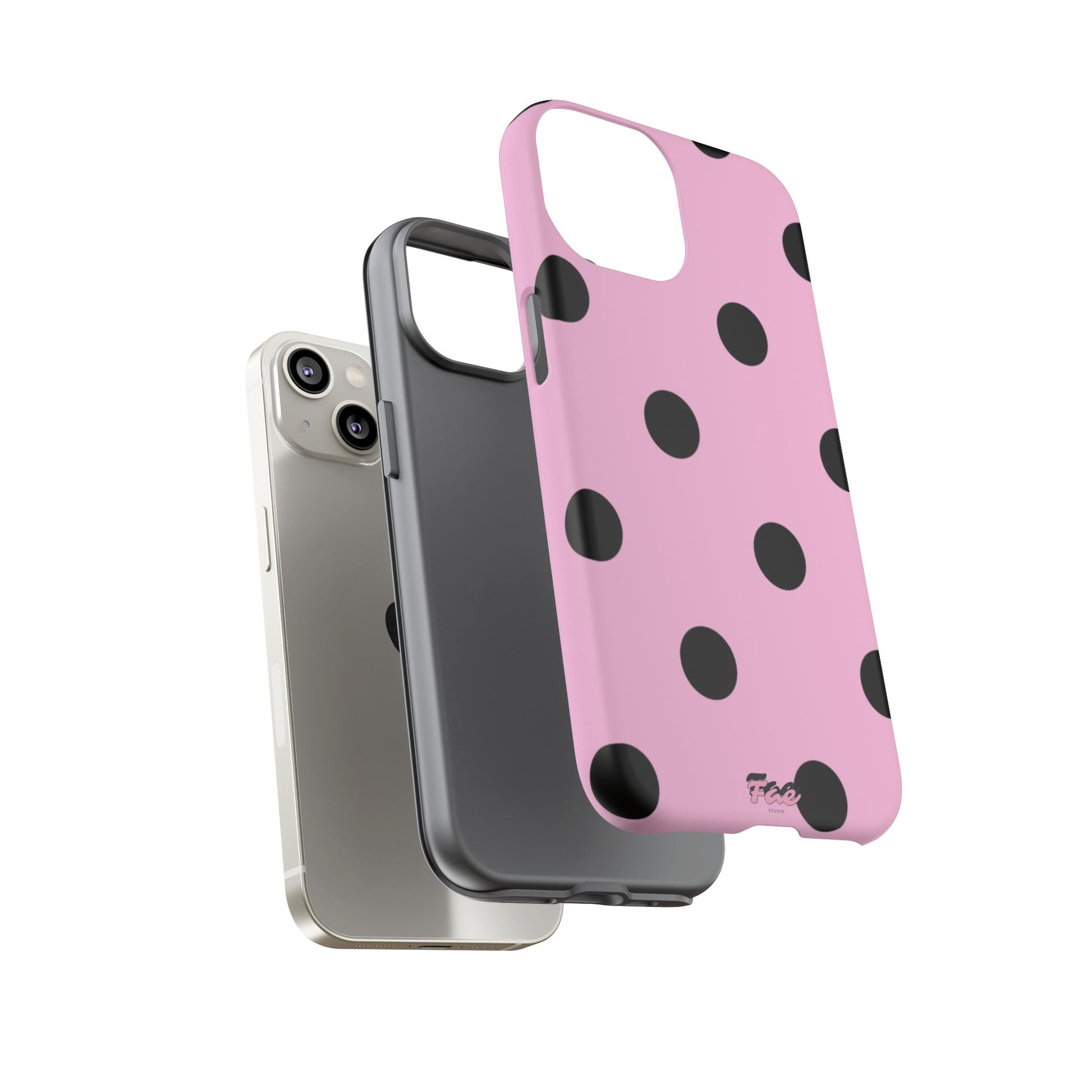 dark pink polka dot case