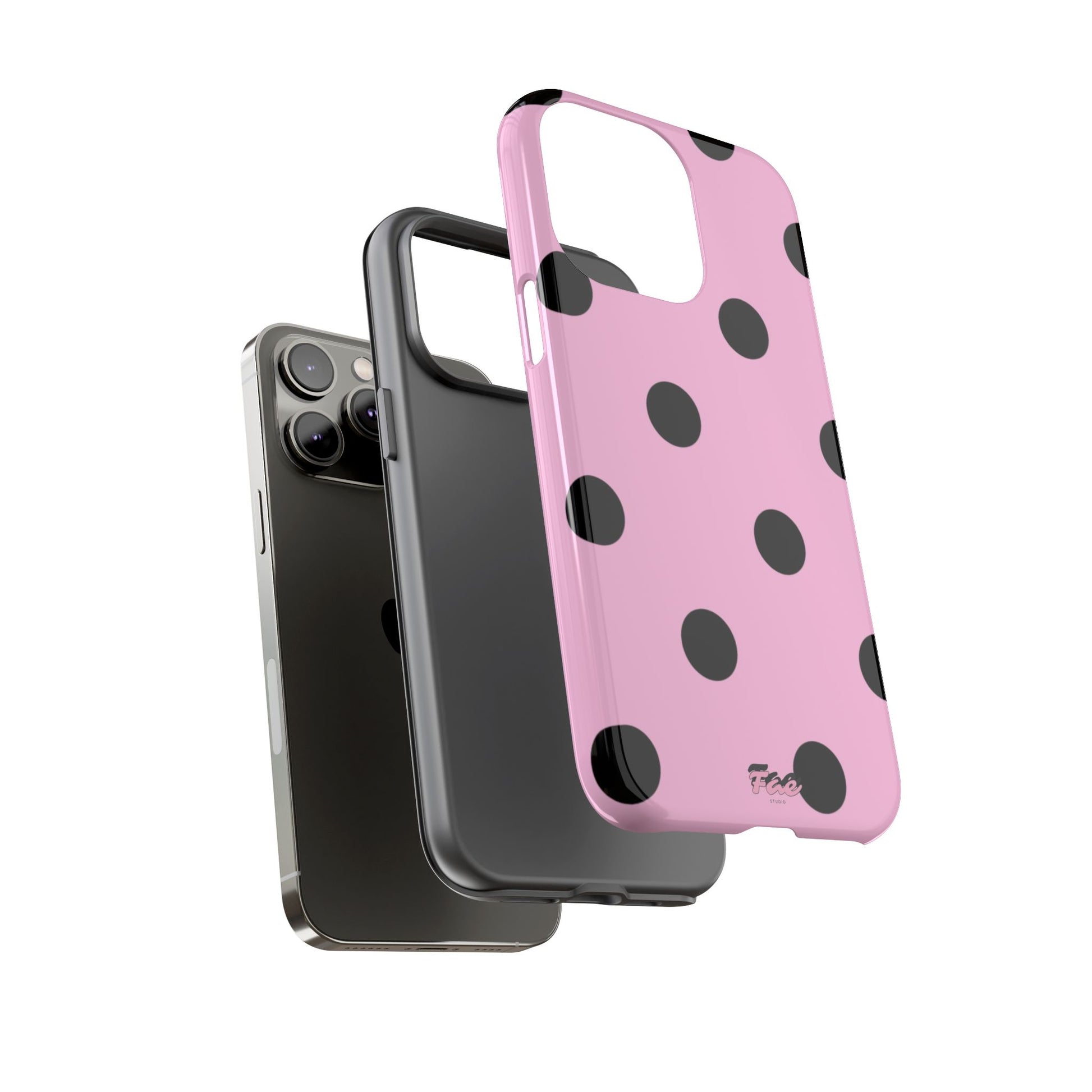 dark pink polka dot case