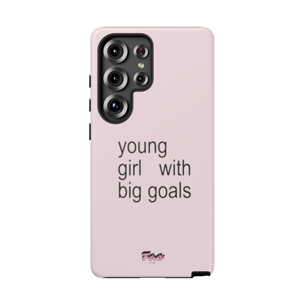 Young girl with big goals case