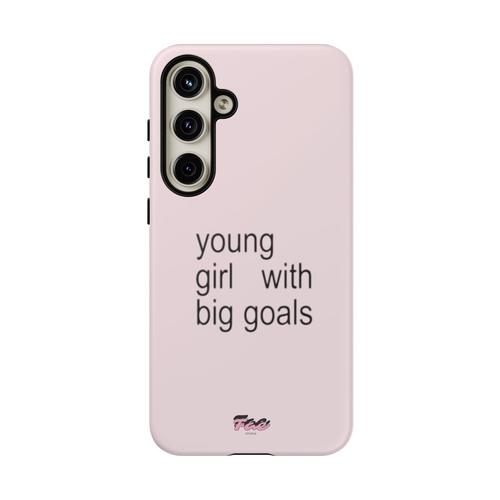 Young girl with big goals case