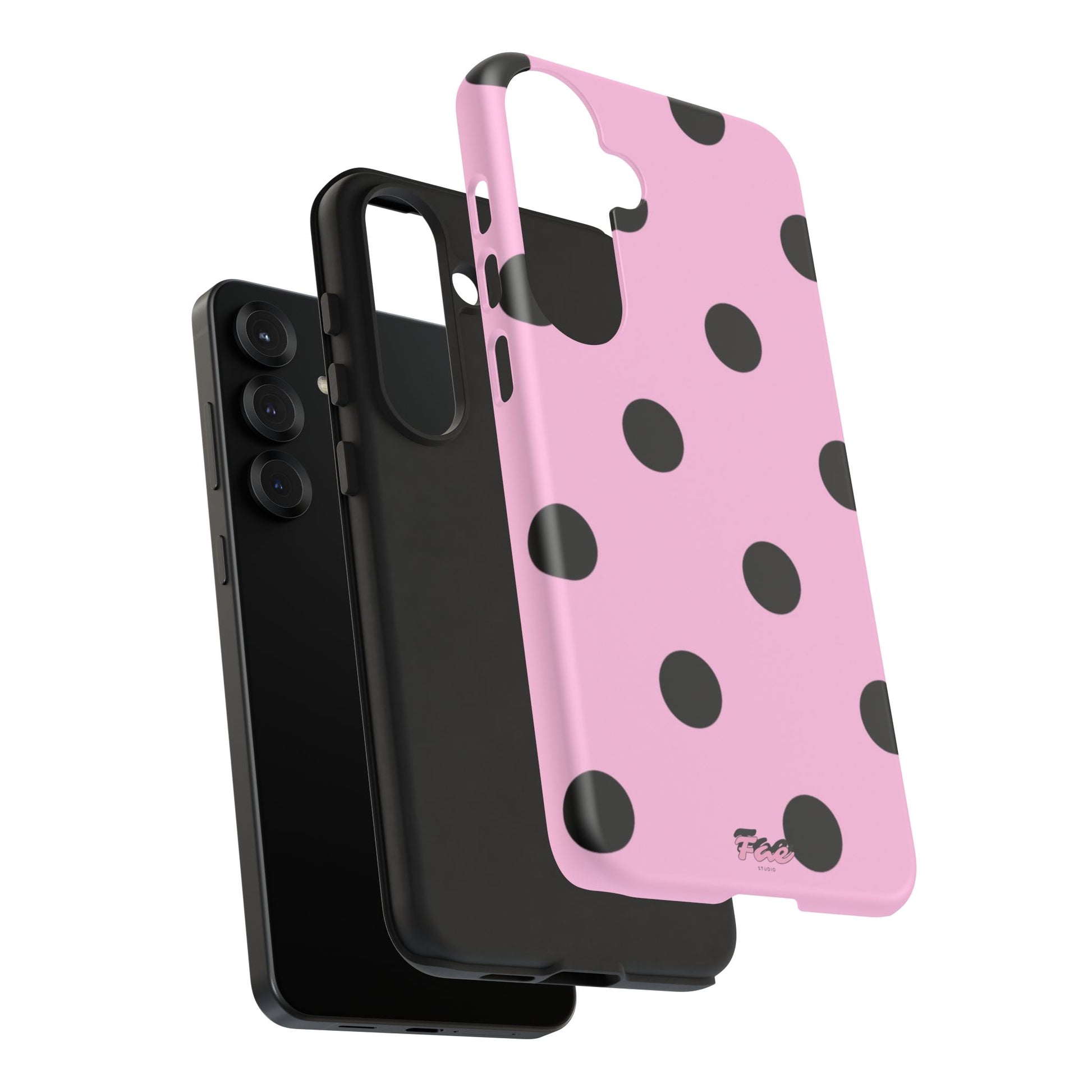 dark pink polka dot case