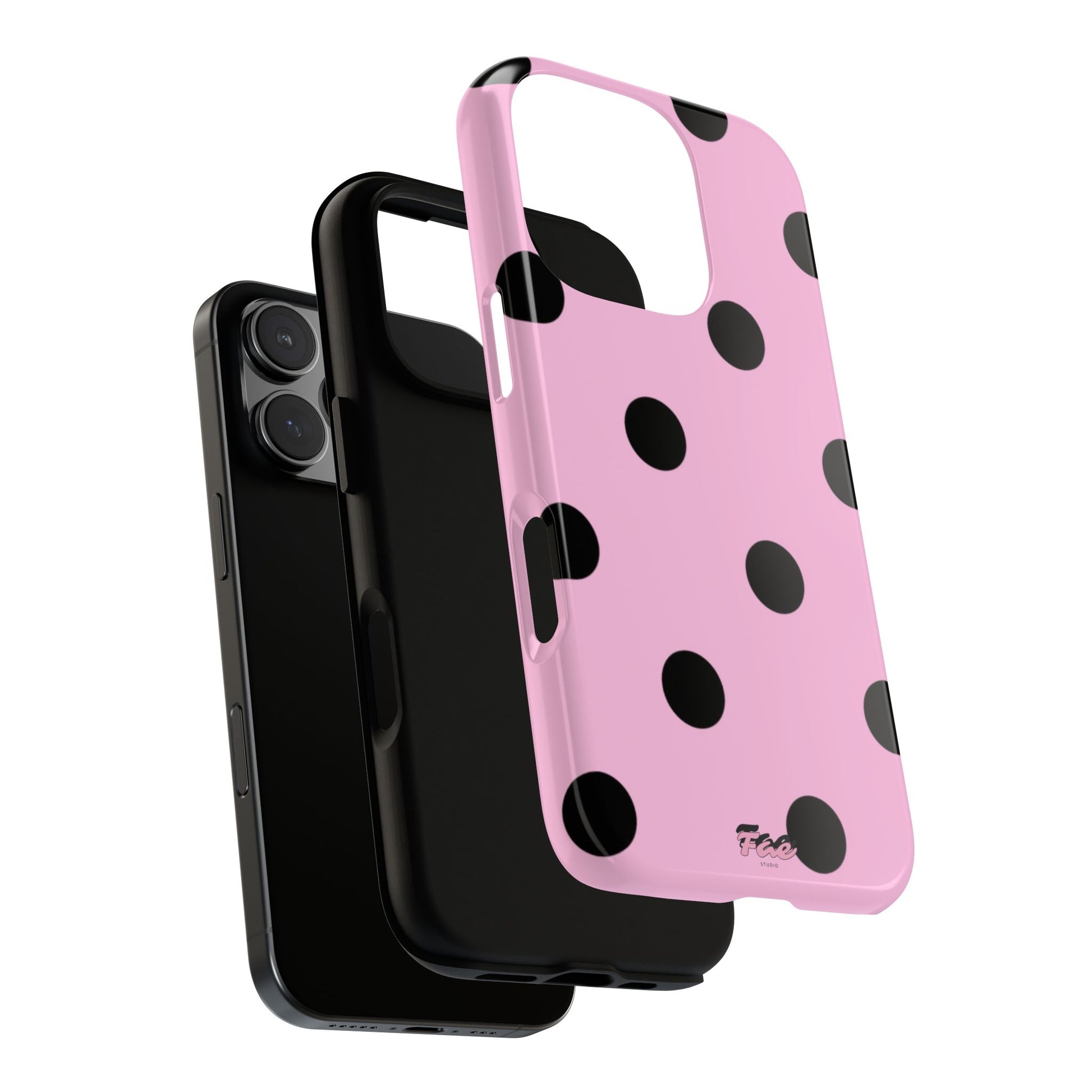 dark pink polka dot case