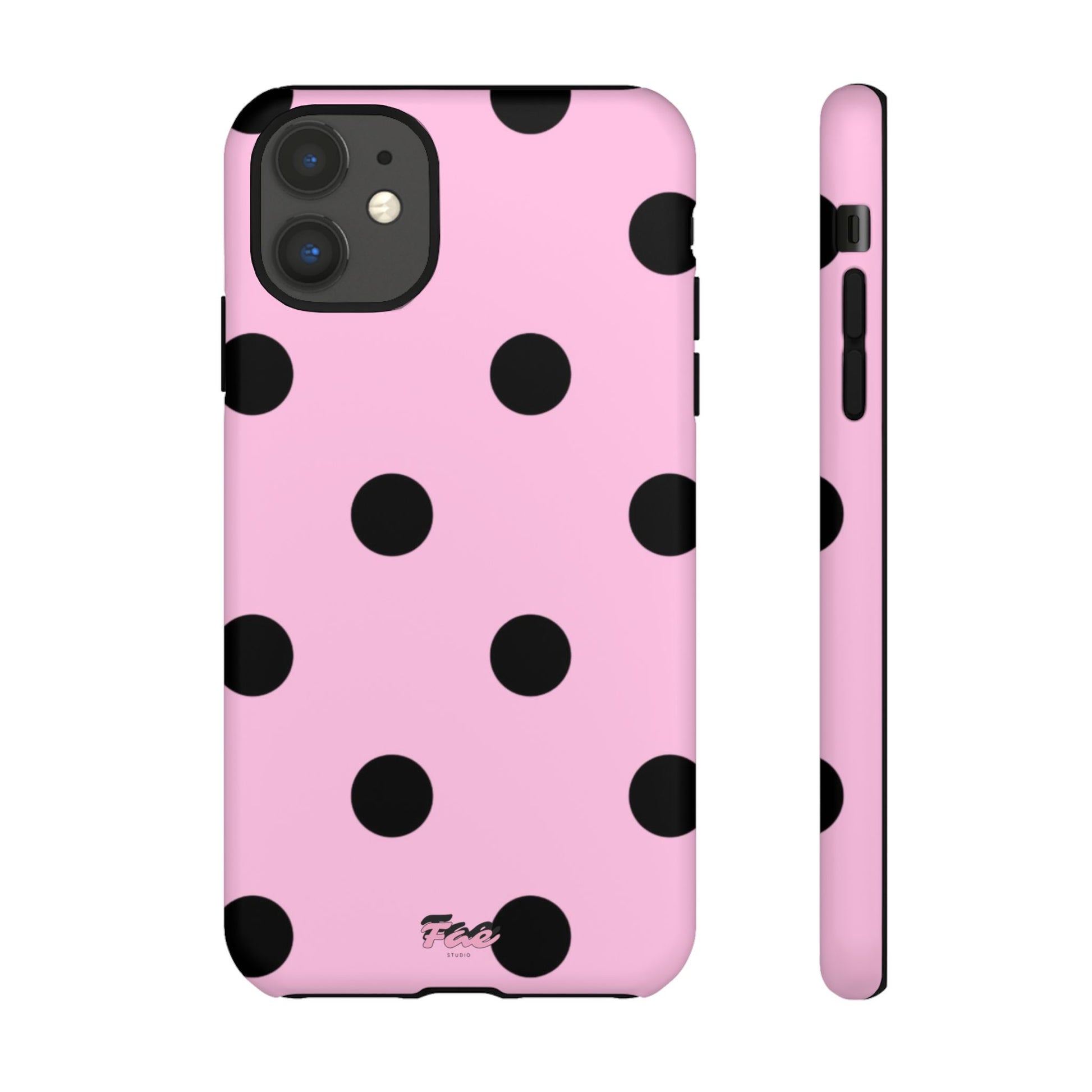 dark pink polka dot case