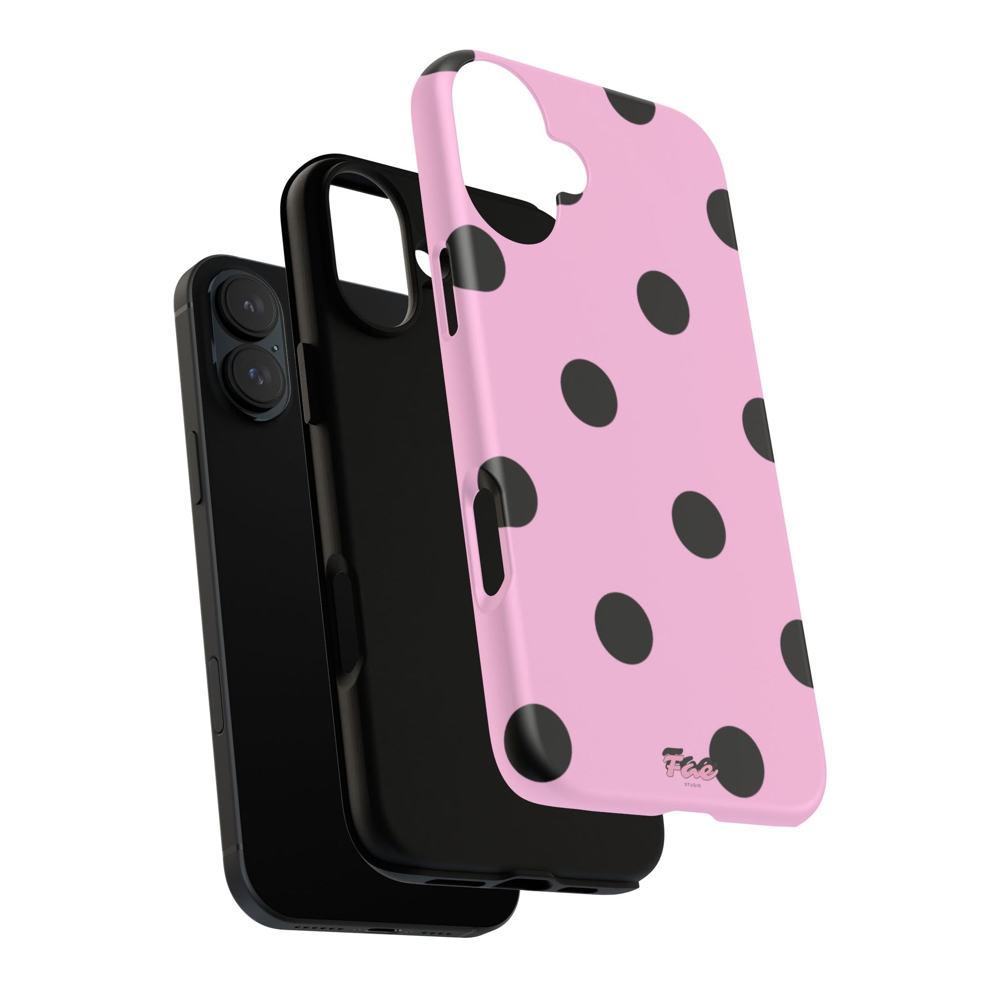 dark pink polka dot case