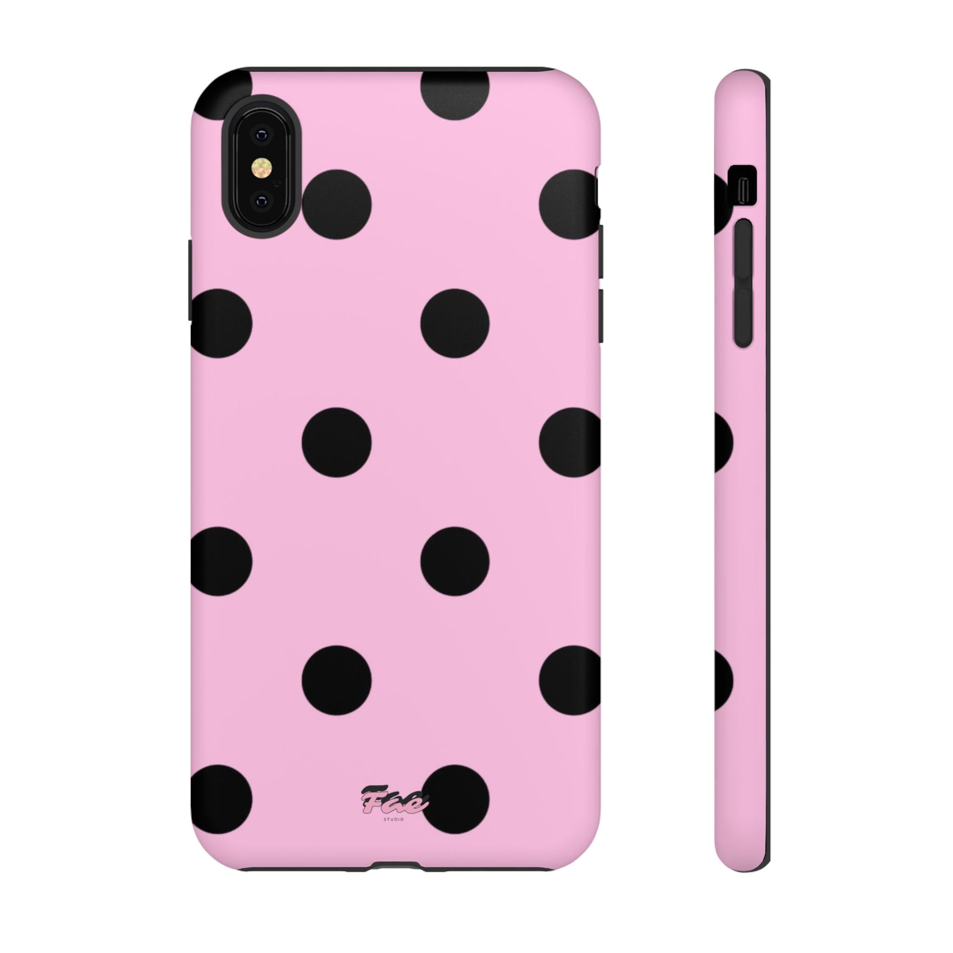dark pink polka dot case