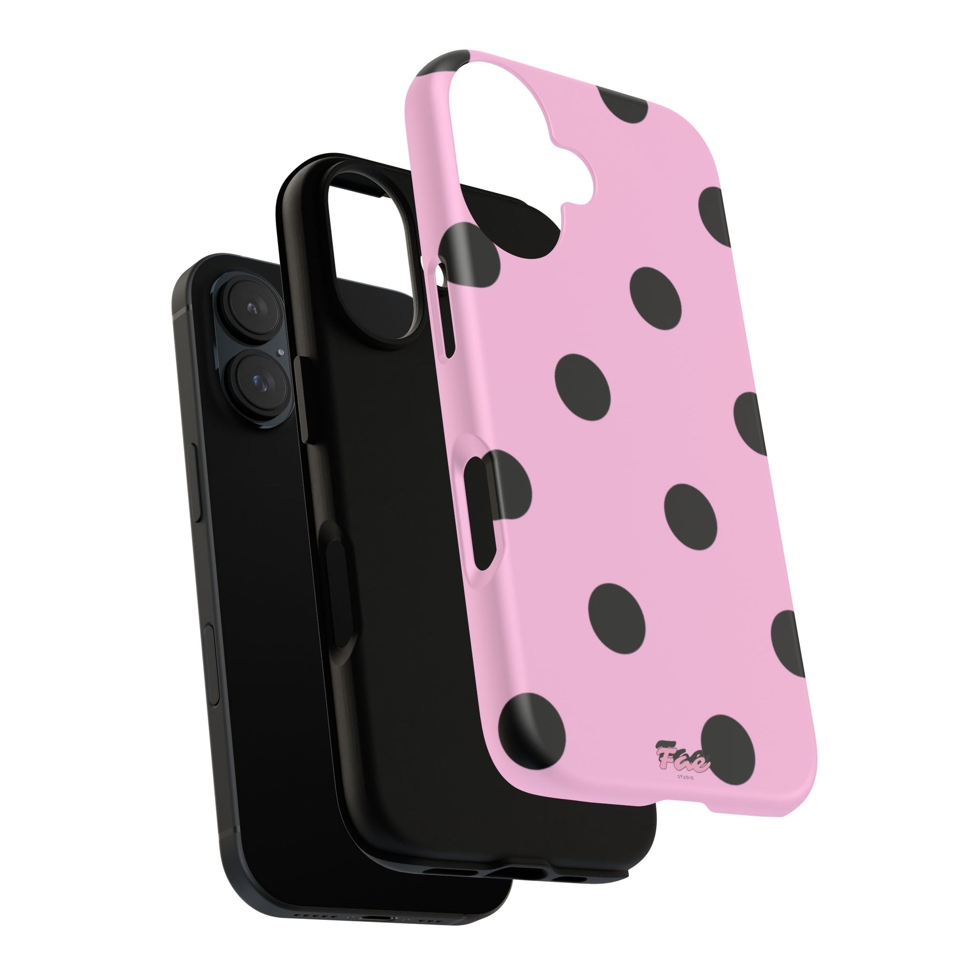 dark pink polka dot case