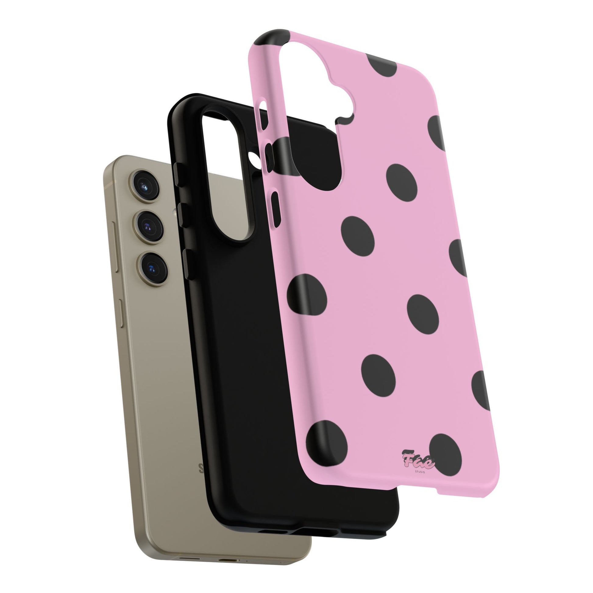 dark pink polka dot case