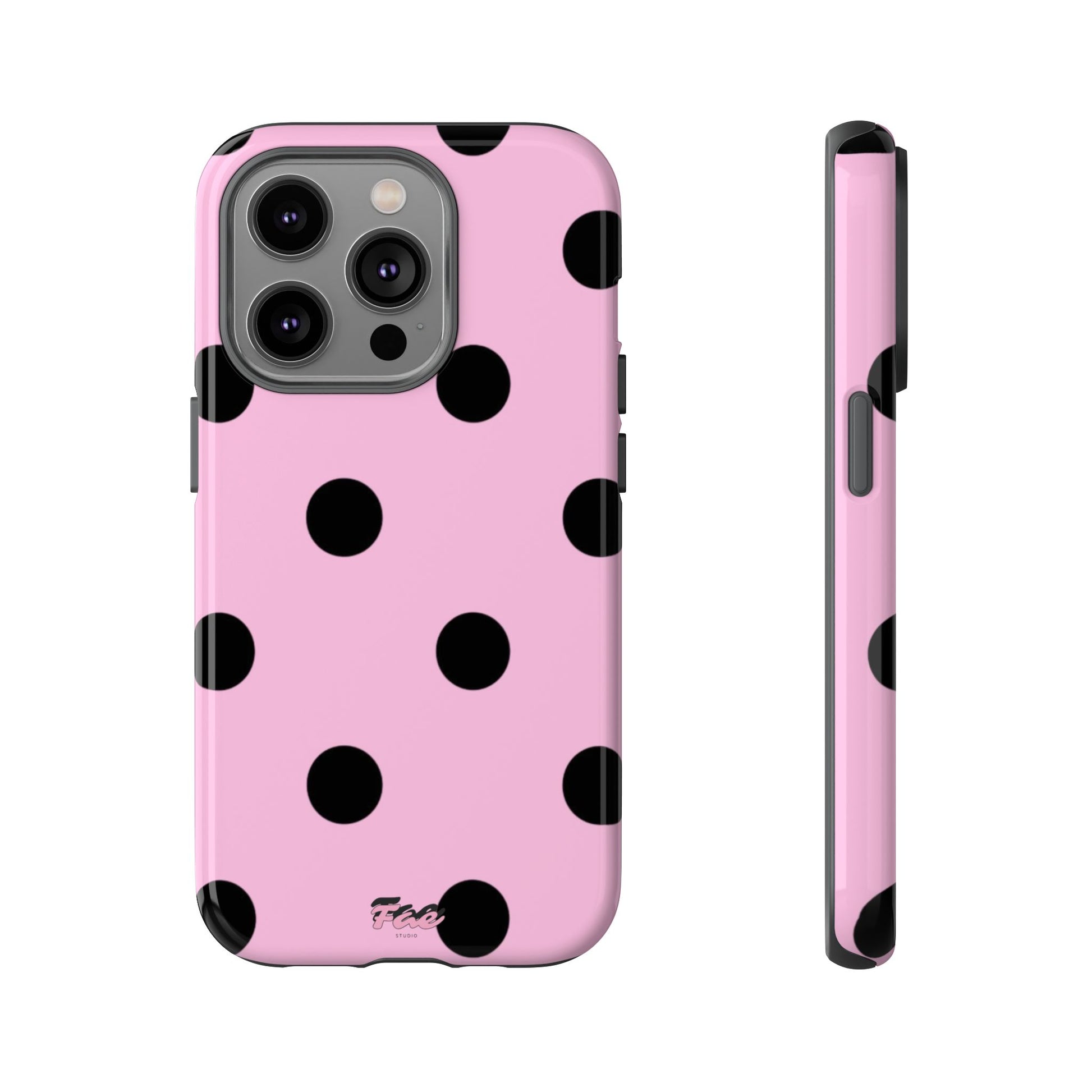 dark pink polka dot case