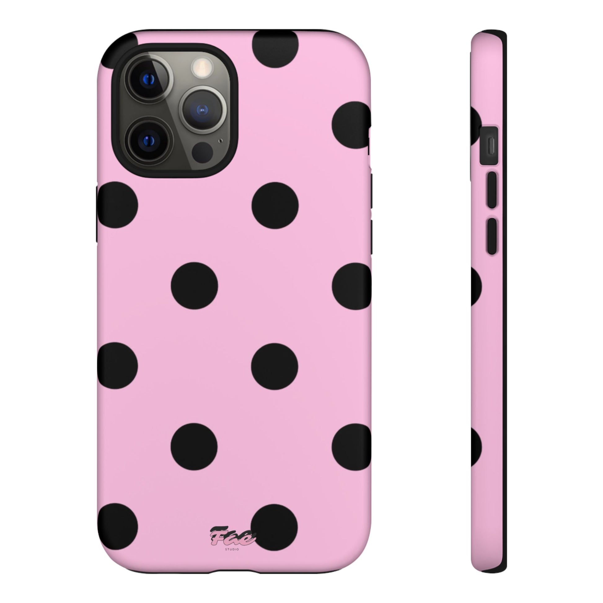 dark pink polka dot case