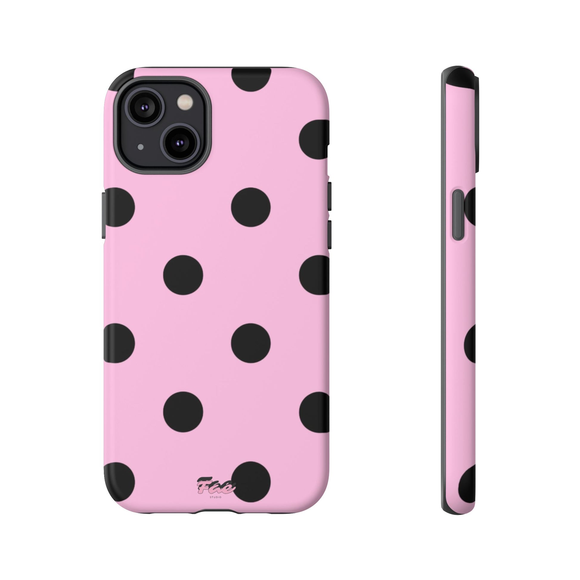 dark pink polka dot case