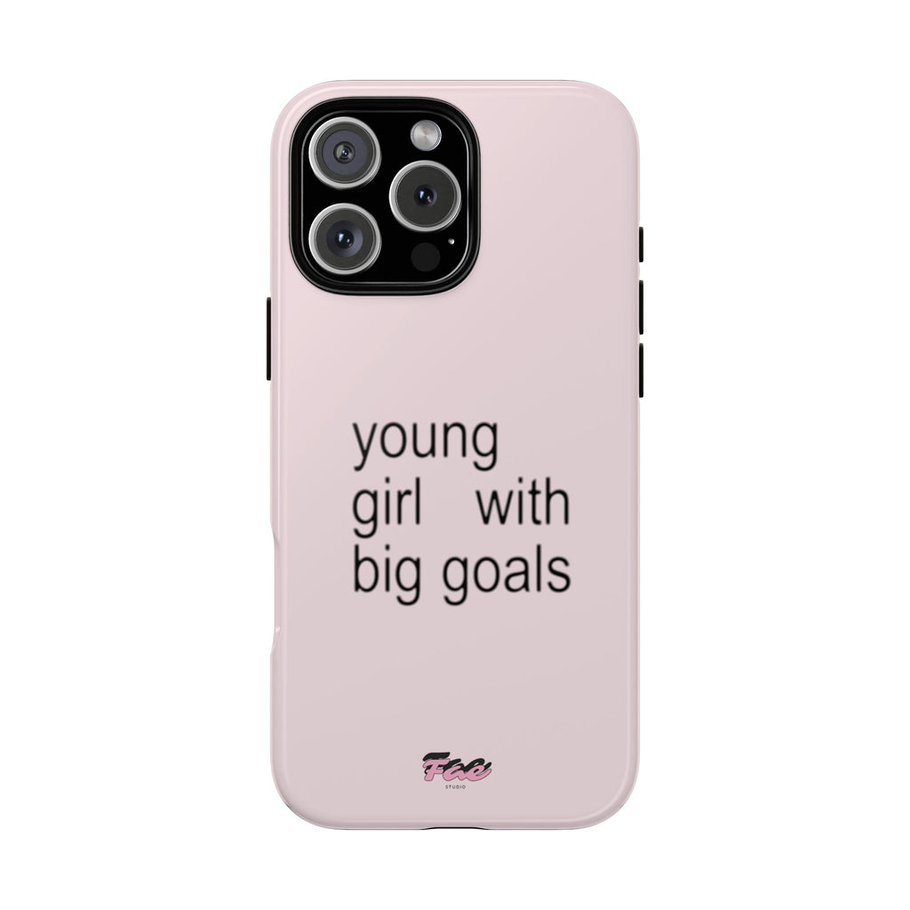 Young girl with big goals case