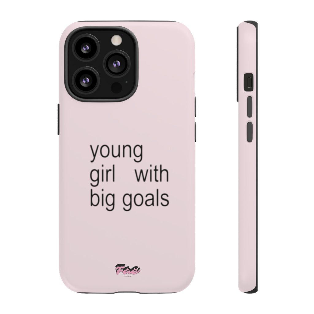 Young girl with big goals case