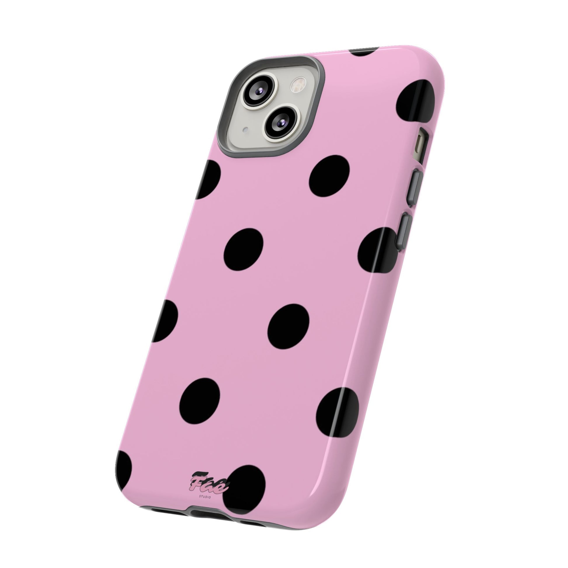 dark pink polka dot case