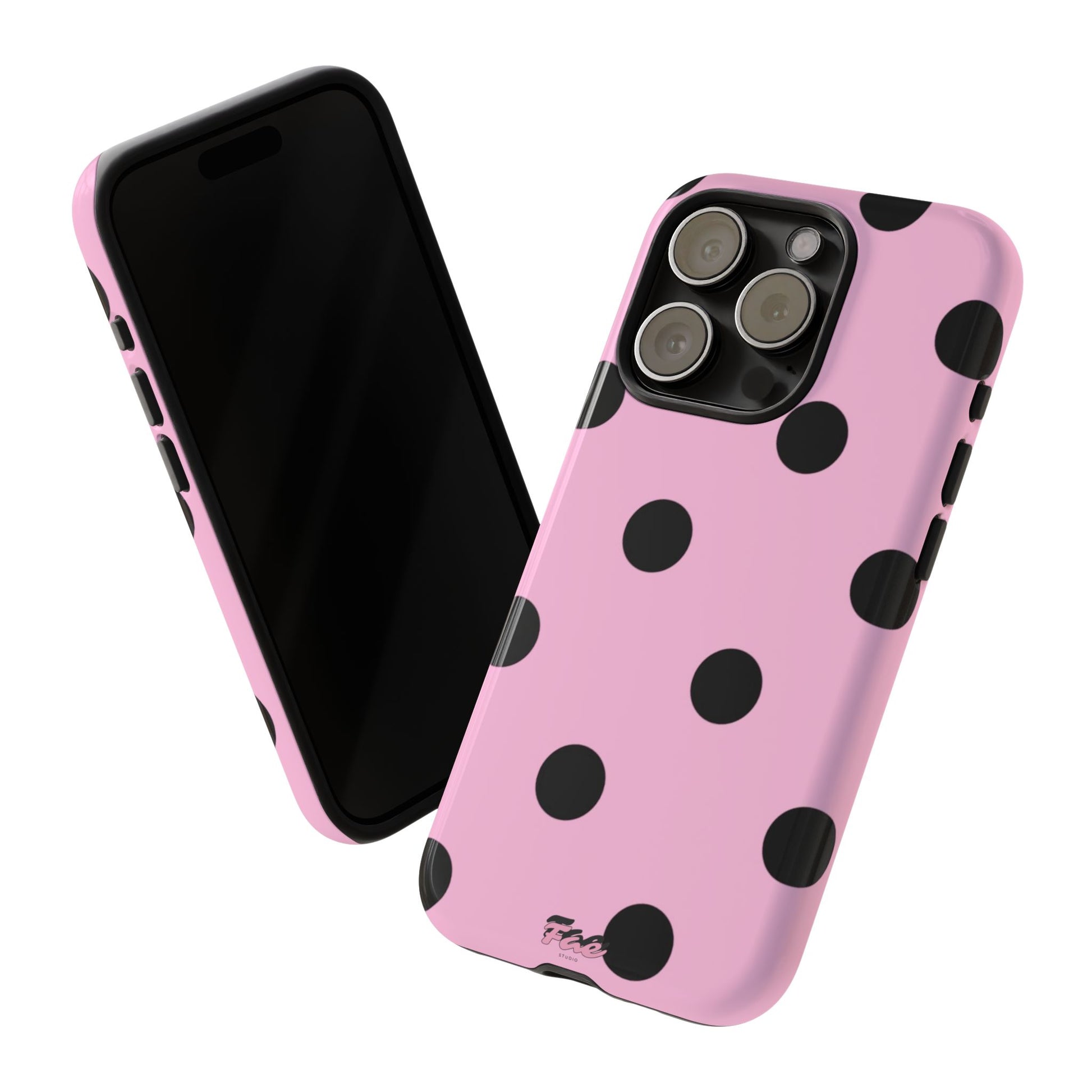 dark pink polka dot case