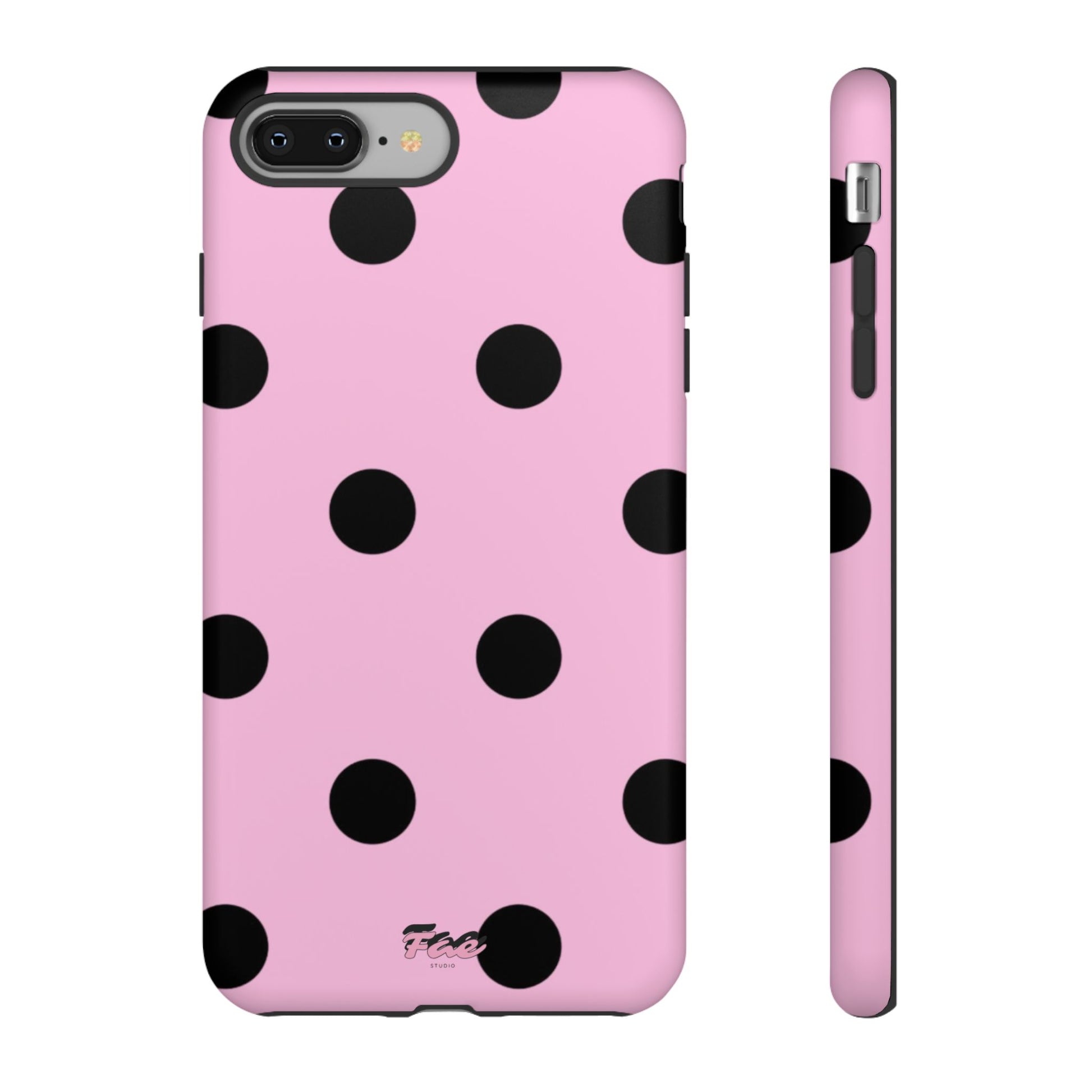 dark pink polka dot case