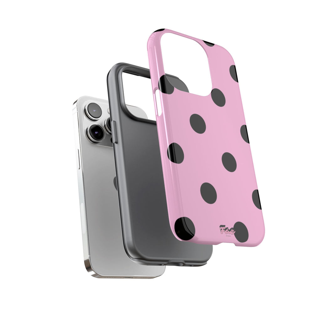 dark pink polka dot case