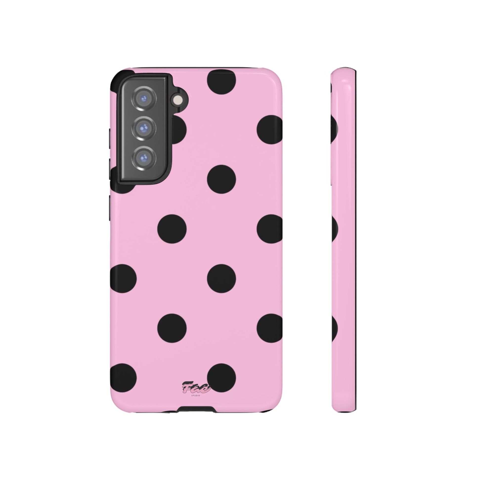 dark pink polka dot case