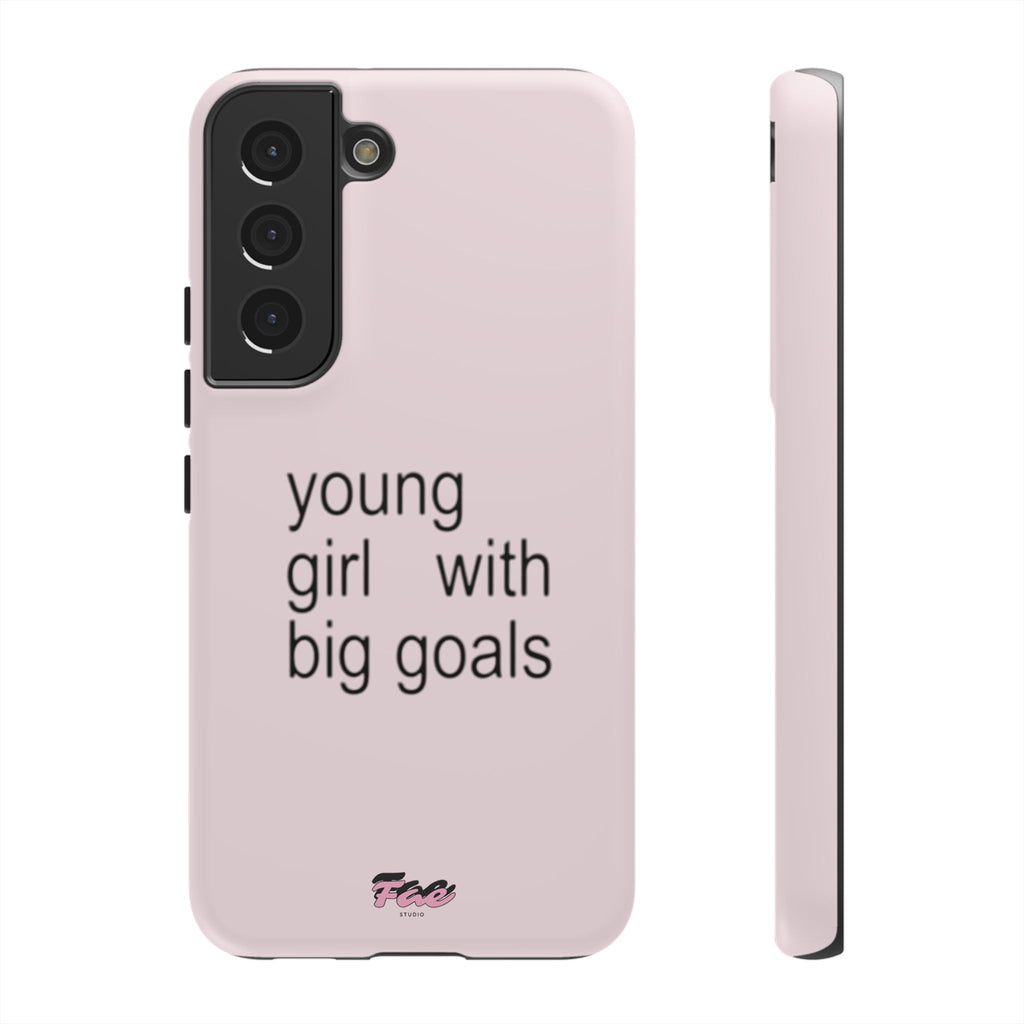 Young girl with big goals case