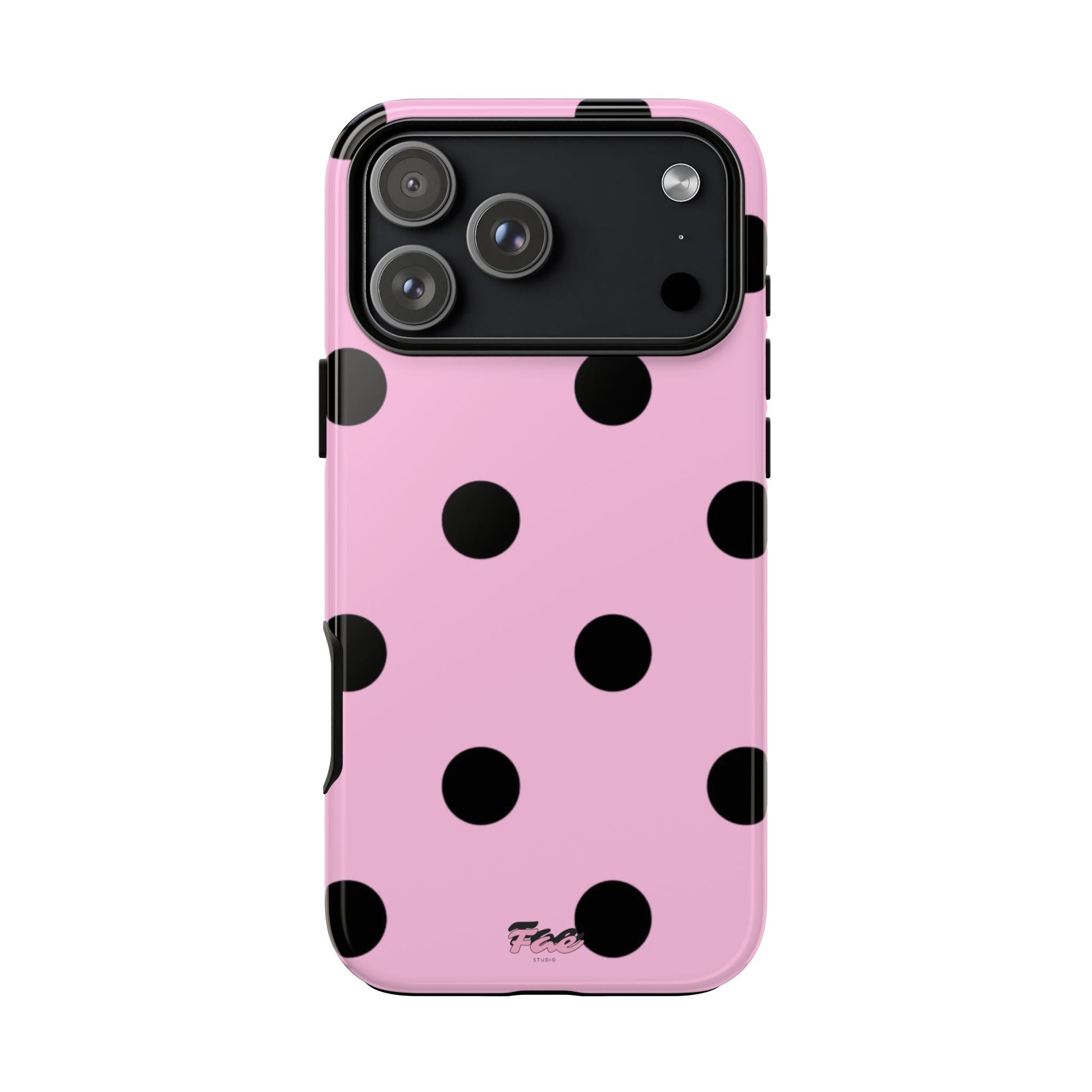 dark pink polka dot case