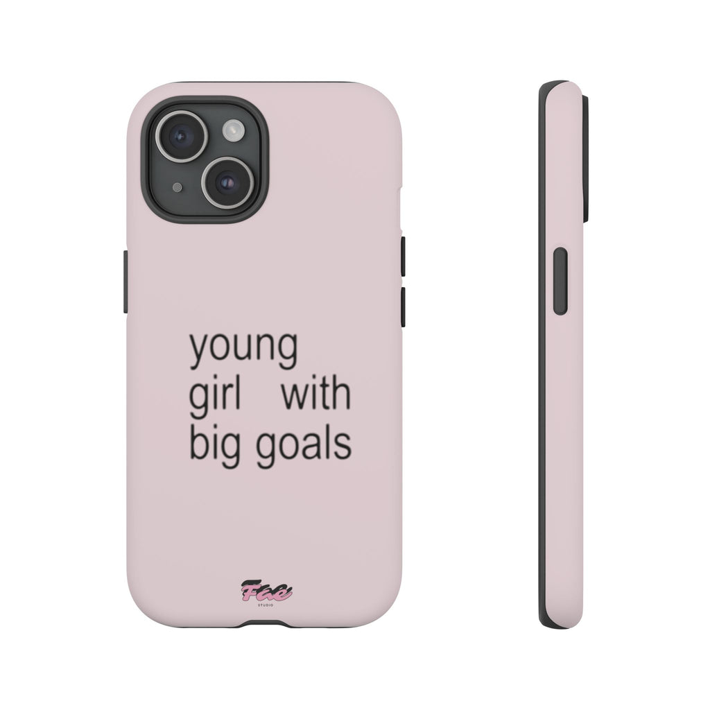 Young girl with big goals case